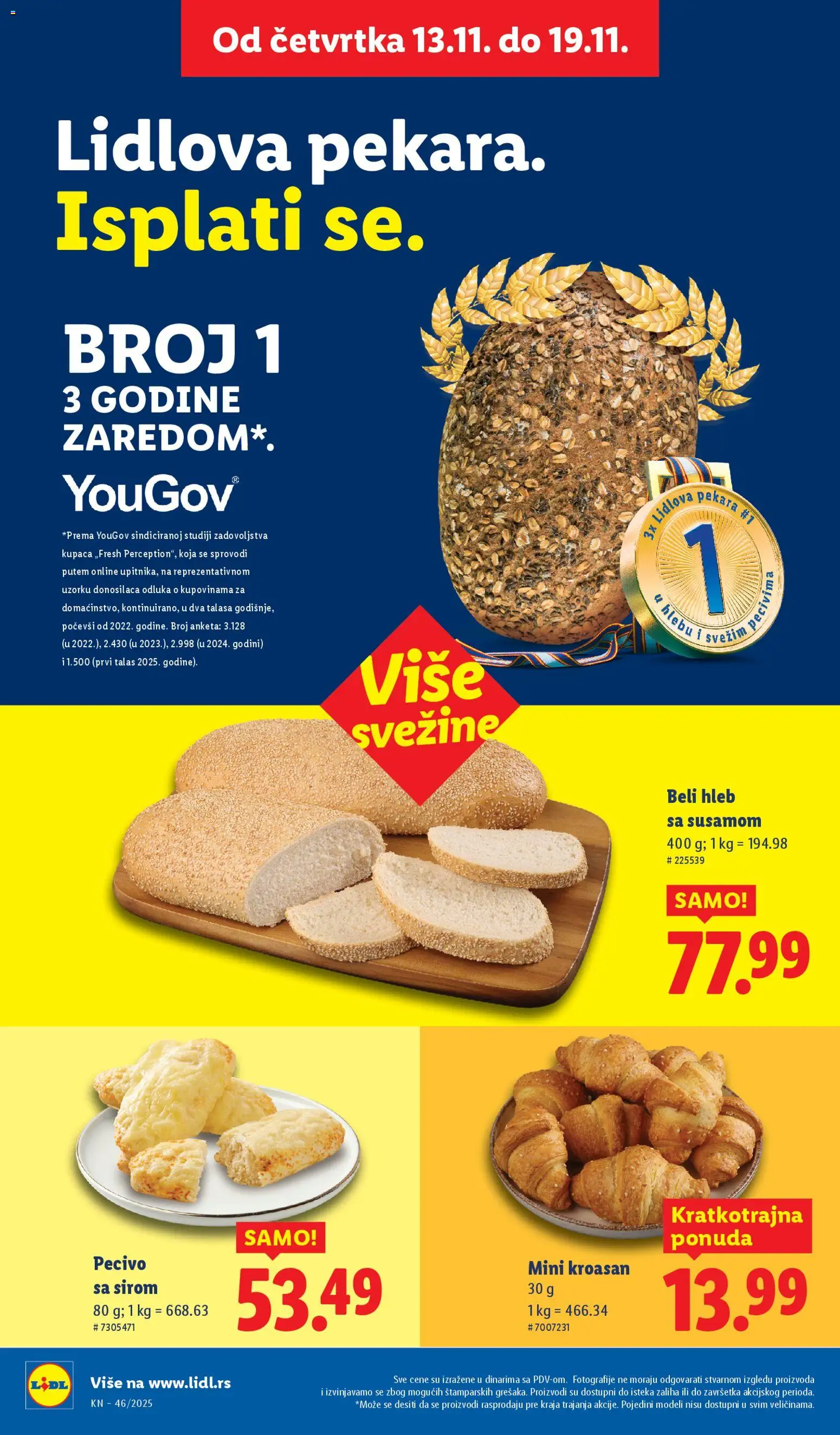 Lidl katalog - važi od 13.11.2025 | Strana: 8 | Proizvode: Pekara, Kroasan, Hleb, Pecivo