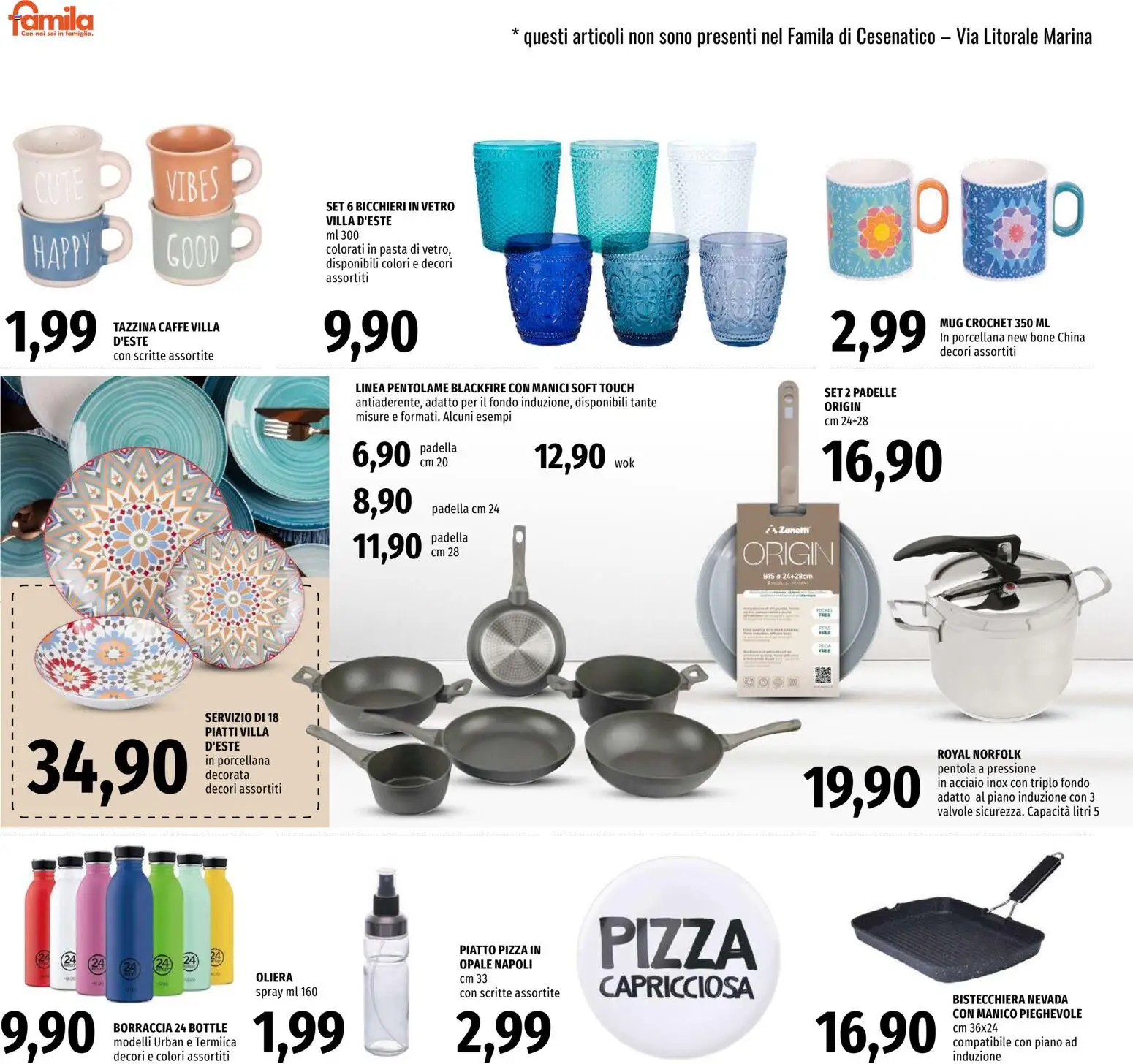Volantino Famila del 22.01.2026 | Pagina: 24 | Prodotti: Pizza, Padella, Tazzina, Pentola a pressione