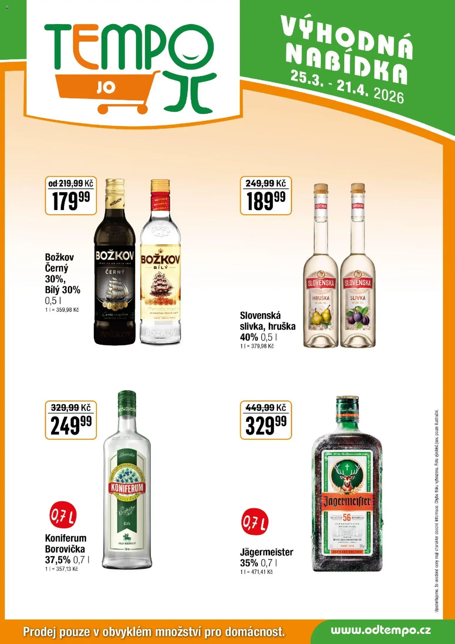 Tempo leták - JO od 25.03.2026 | Strana: 7 | Produkty: Jägermeister, Božkov černý, Božkov