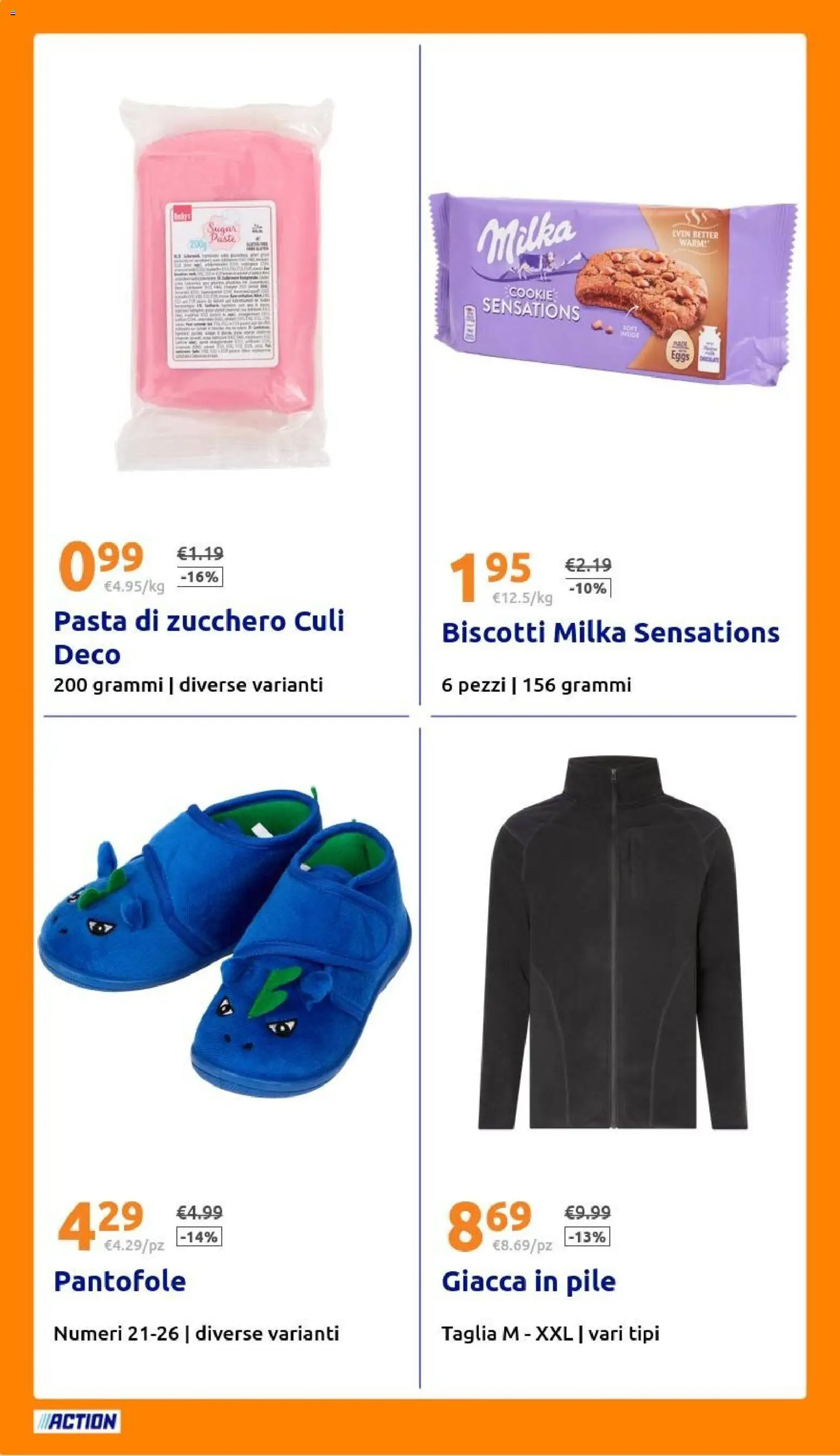 Volantino Action del 29.10.2025 | Pagina: 22 | Prodotti: Pile, Biscotti, Zucchero, Pasta