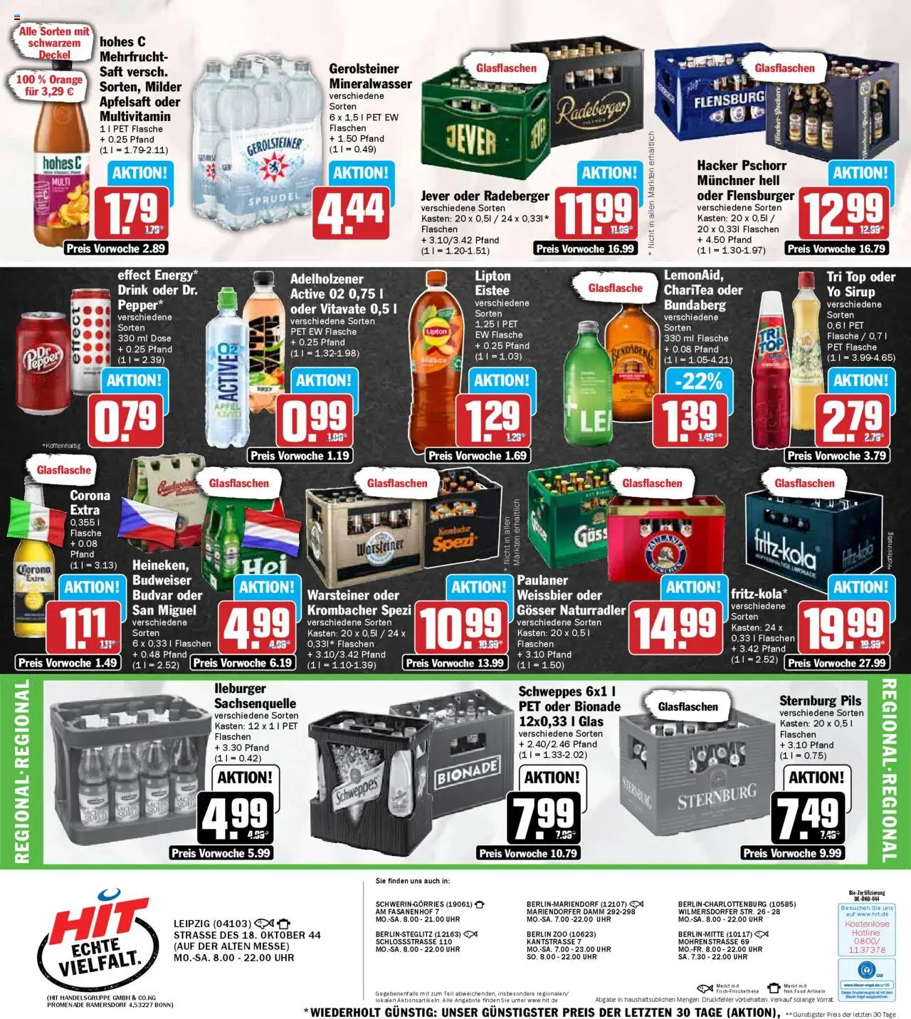 HIT - Sachsen - gültig ab dem 28.07.2025 | Seite: 19 | Produkte: Bionade, Mineralwasser, Krombacher, Saft