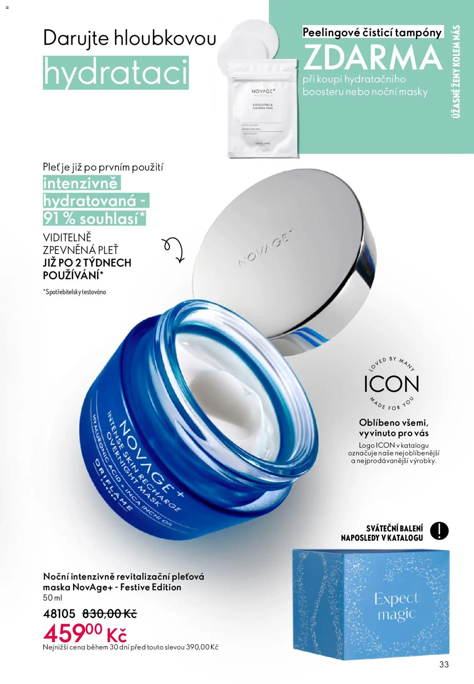 Oriflame katalog č.03/2026 od 11.02.2026 | Strana: 33 | Produkty: Pleťová maska, Tampony, Maska