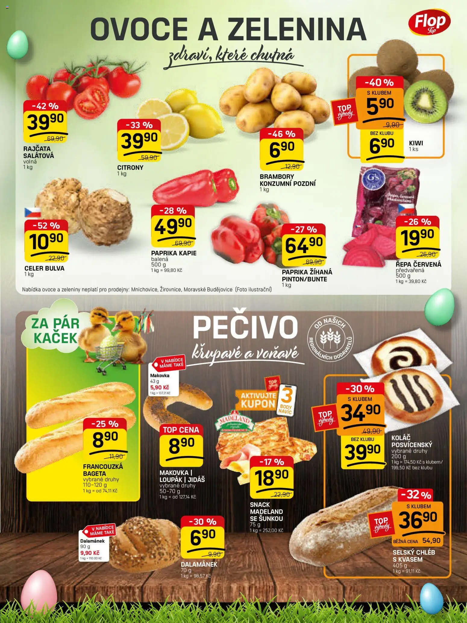 Flop leták - FlopTop od 04.03.2026 | Strana: 3 | Produkty: Chléb, Rajčata, Brambory, Dalamánek