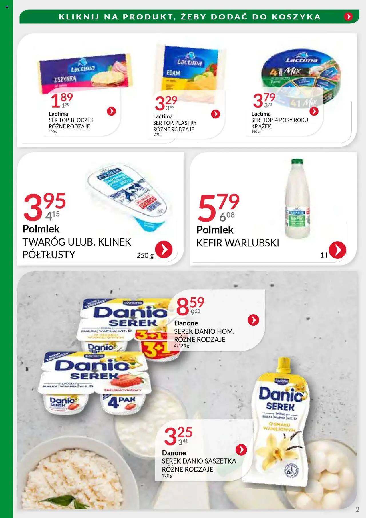 Eurocash Gazetka - Handlowa MR Południowy-Wschód od 29.09.2025 | Strona: 2 | Produkty: Kefir, Serek, Ser, Twaróg