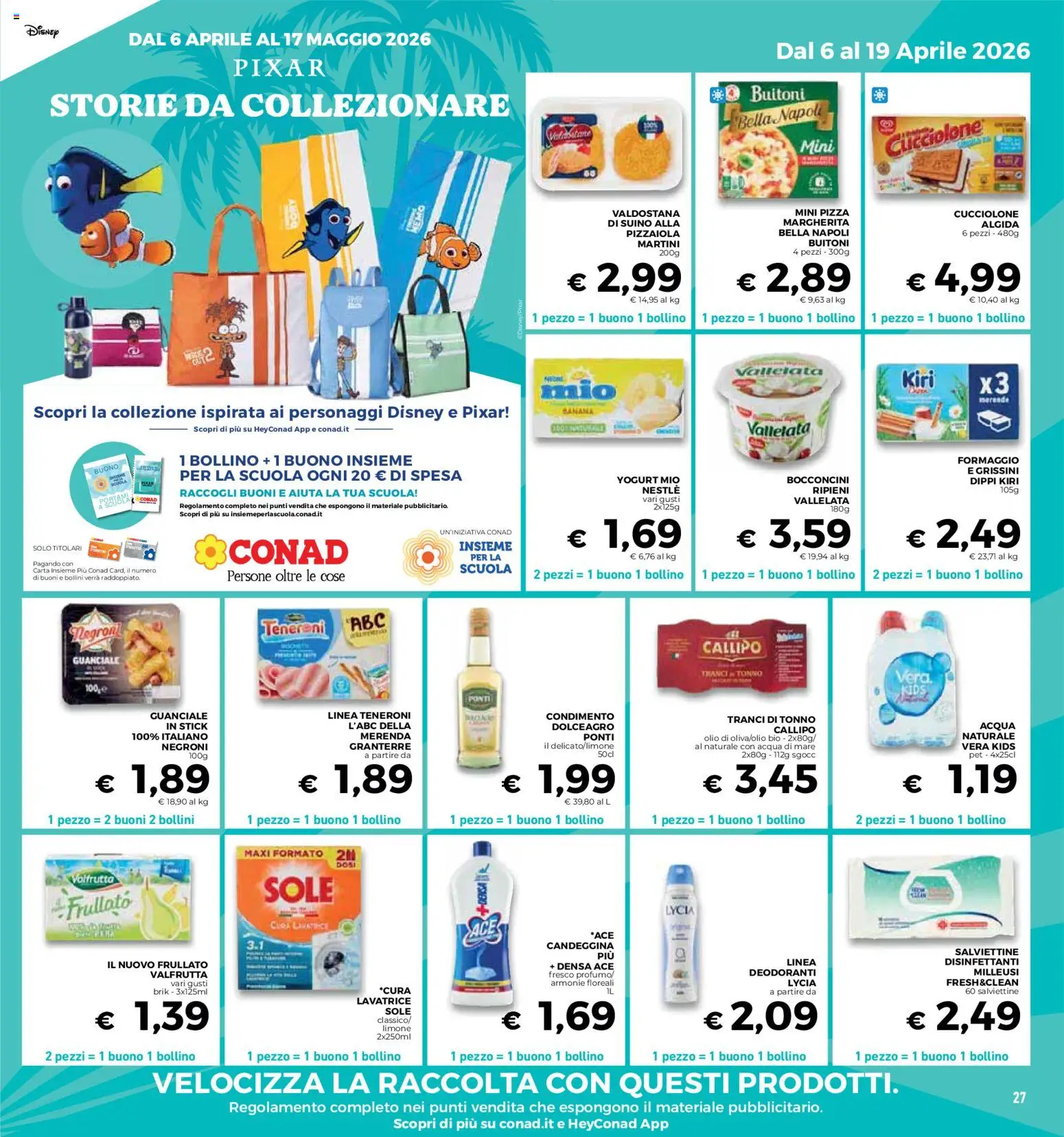 Volantino Conad del 08.04.2026 | Pagina: 27 | Prodotti: Acqua, Suino, Acqua naturale, Grissini