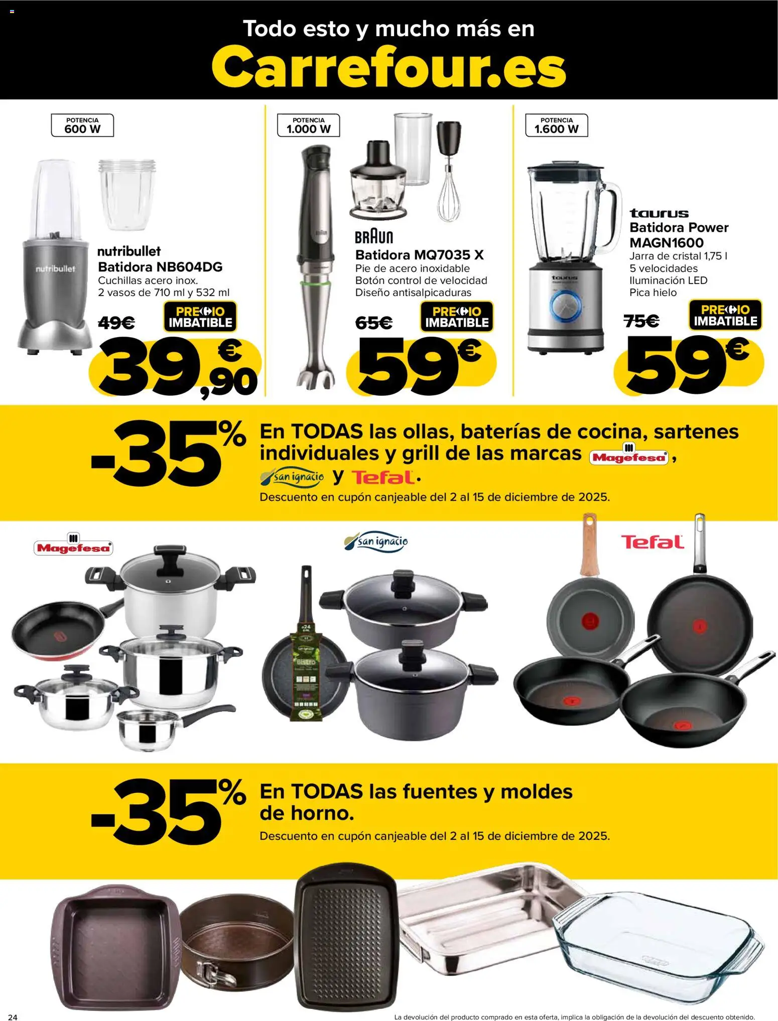 Carrefour - Black Friday │ válido desde el 20.11.2025 | Página: 24 | Productos: Ηλεκτρονικα ειδη, Vasos, Batidora, Galette de chaise