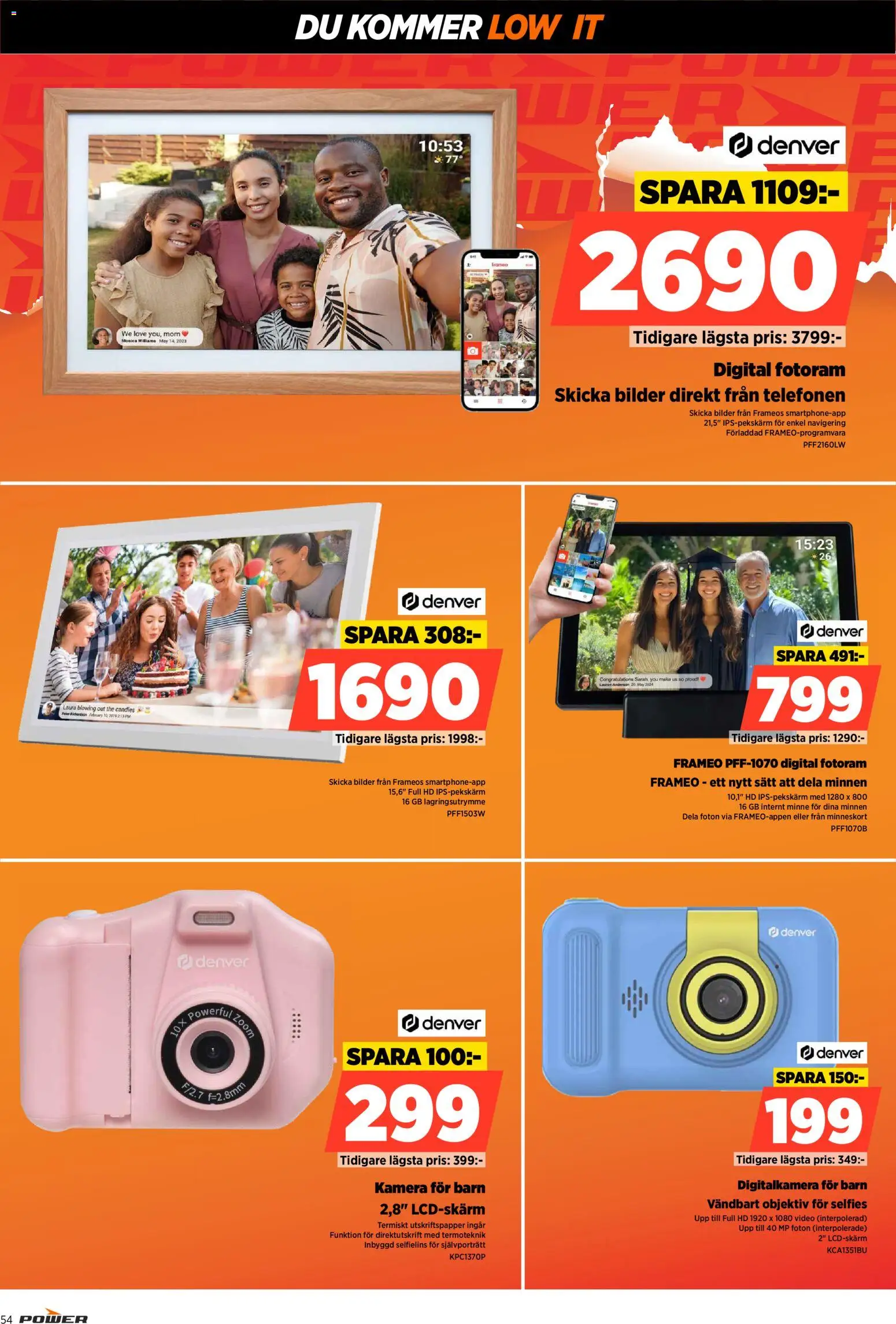 Power reklamblad aktuell från 15.12.2025 | Sida: 54 | Produkter: Navigering, Fotoram, Kamera, Minneskort