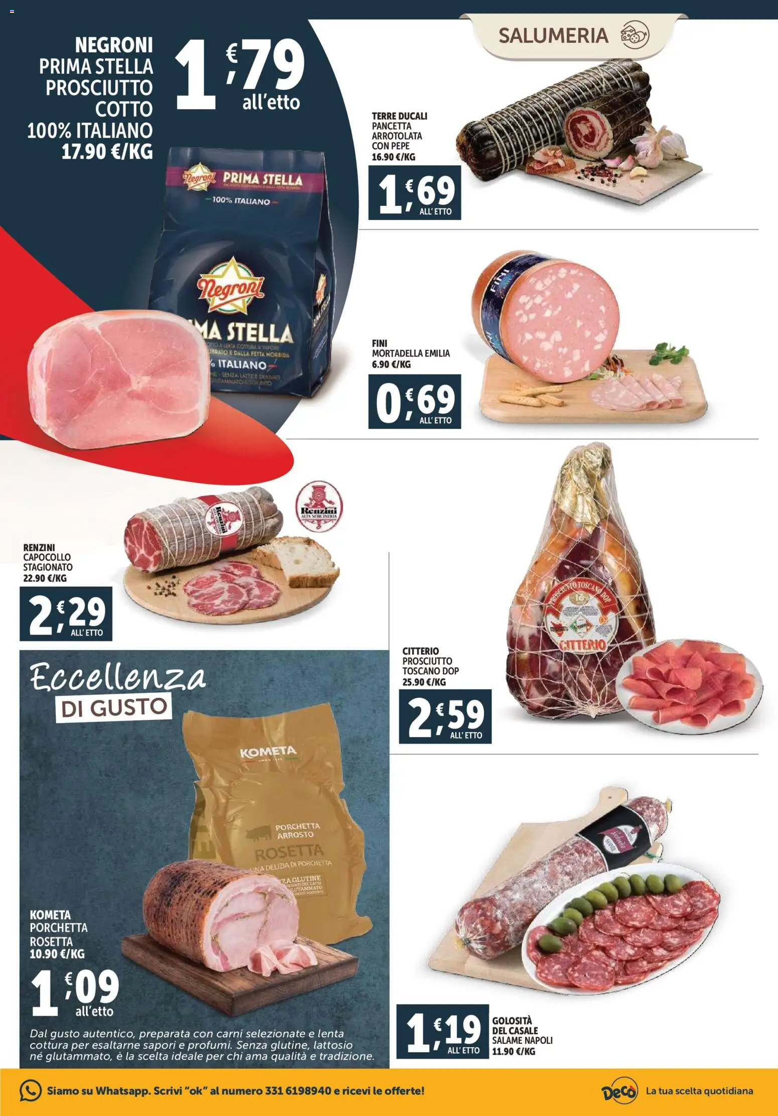 Volantino Decò del 26.11.2025 | Pagina: 3 | Prodotti: Arrosto, Prosciutto Cotto, Pancetta, Prosciutto