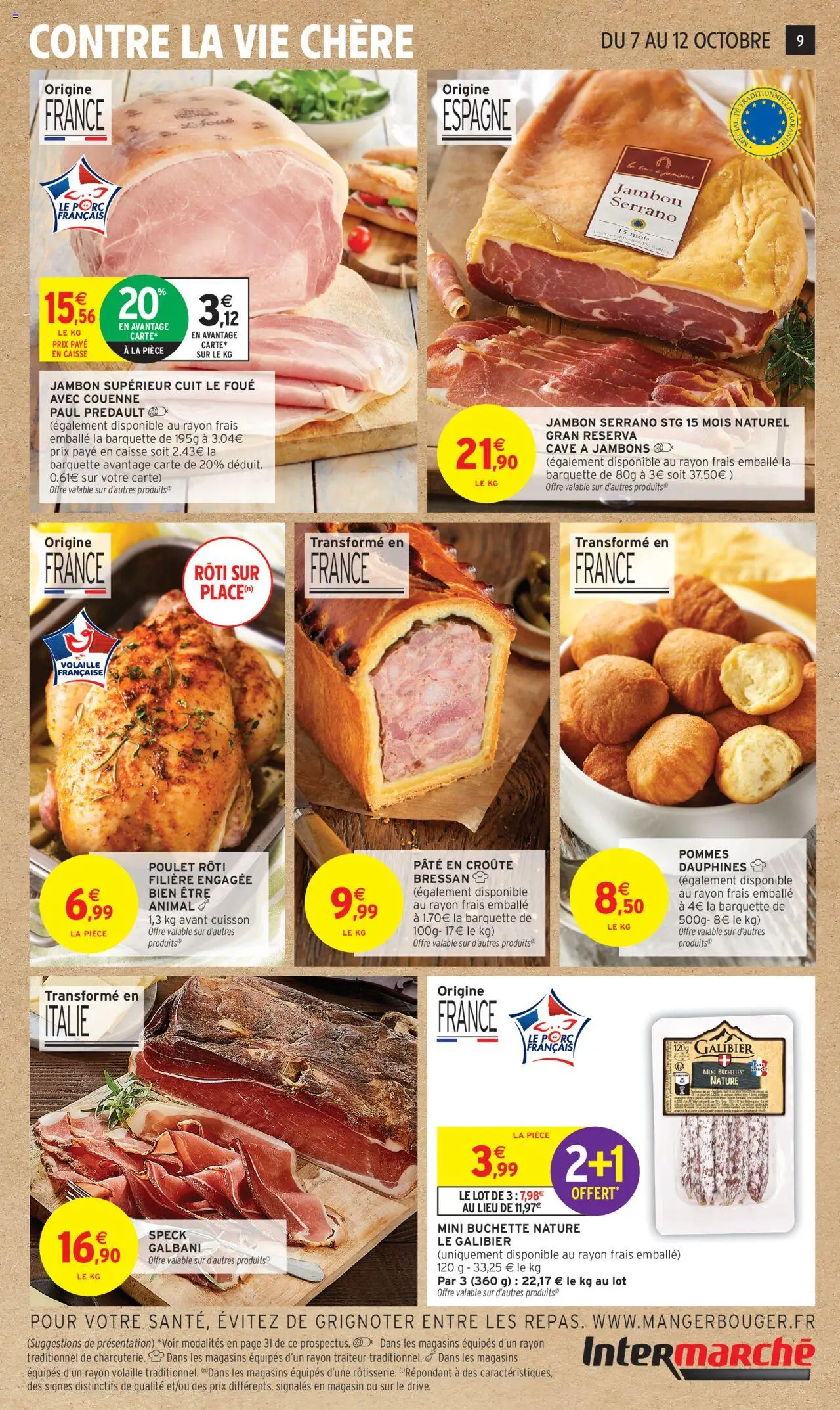 {H1} | Page: 9 | Produits: Jambon serrano, Jambon, Porc, Pommes