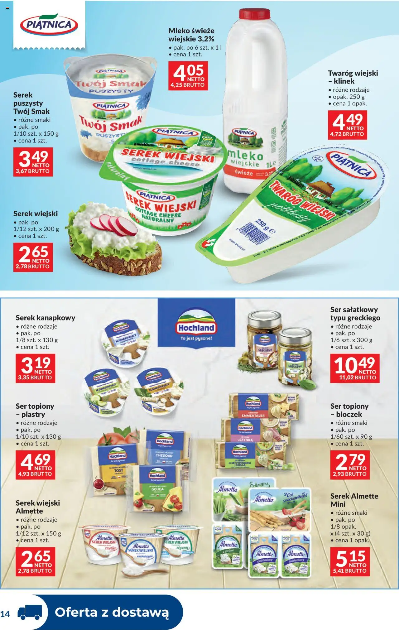 Makro Gazetka - Dystrybucja do sklepów od 14.10.2025 | Strona: 14 | Produkty: Serek, Mleko, Ser, Cheddar