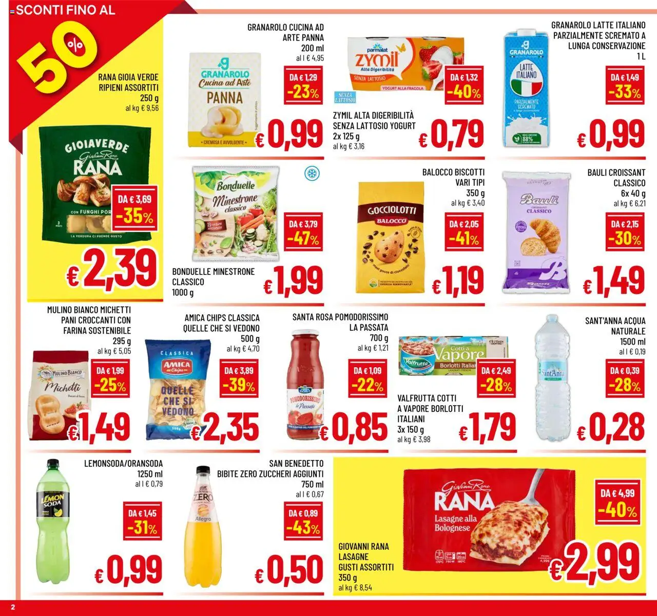 Volantino A&O del 01.10.2025 | Pagina: 2 | Prodotti: Acqua, Verdure, Farina, Funghi