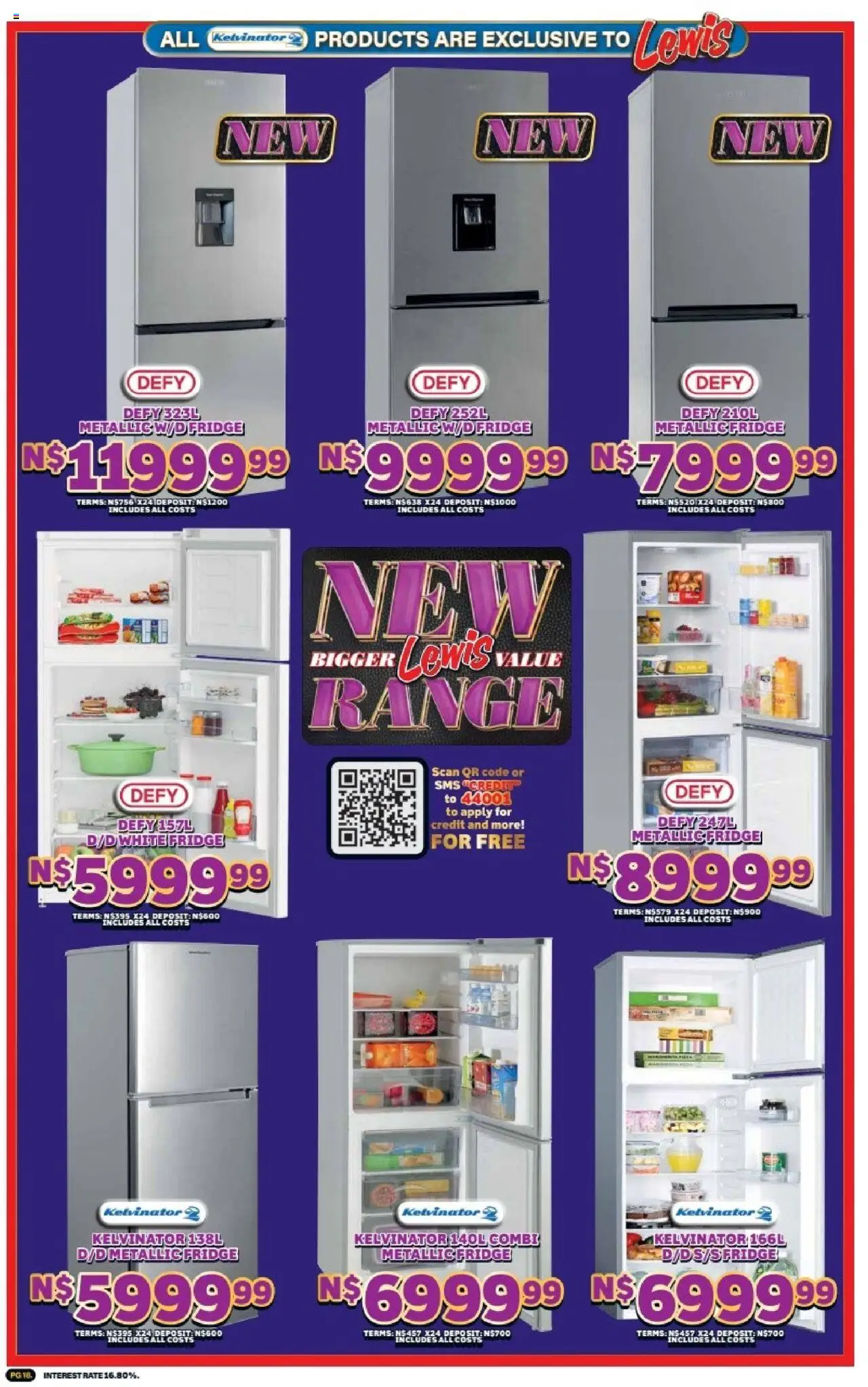 New Lewis Stores catalogue – valid from 01.10.2025 | Page: 18 | Products: Fridge