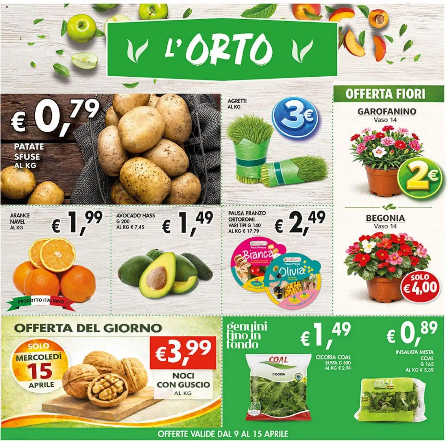 Volantino Coal del 09.04.2026 | Pagina: 10 | Prodotti: Arance, Insalata, Patate, Vaso