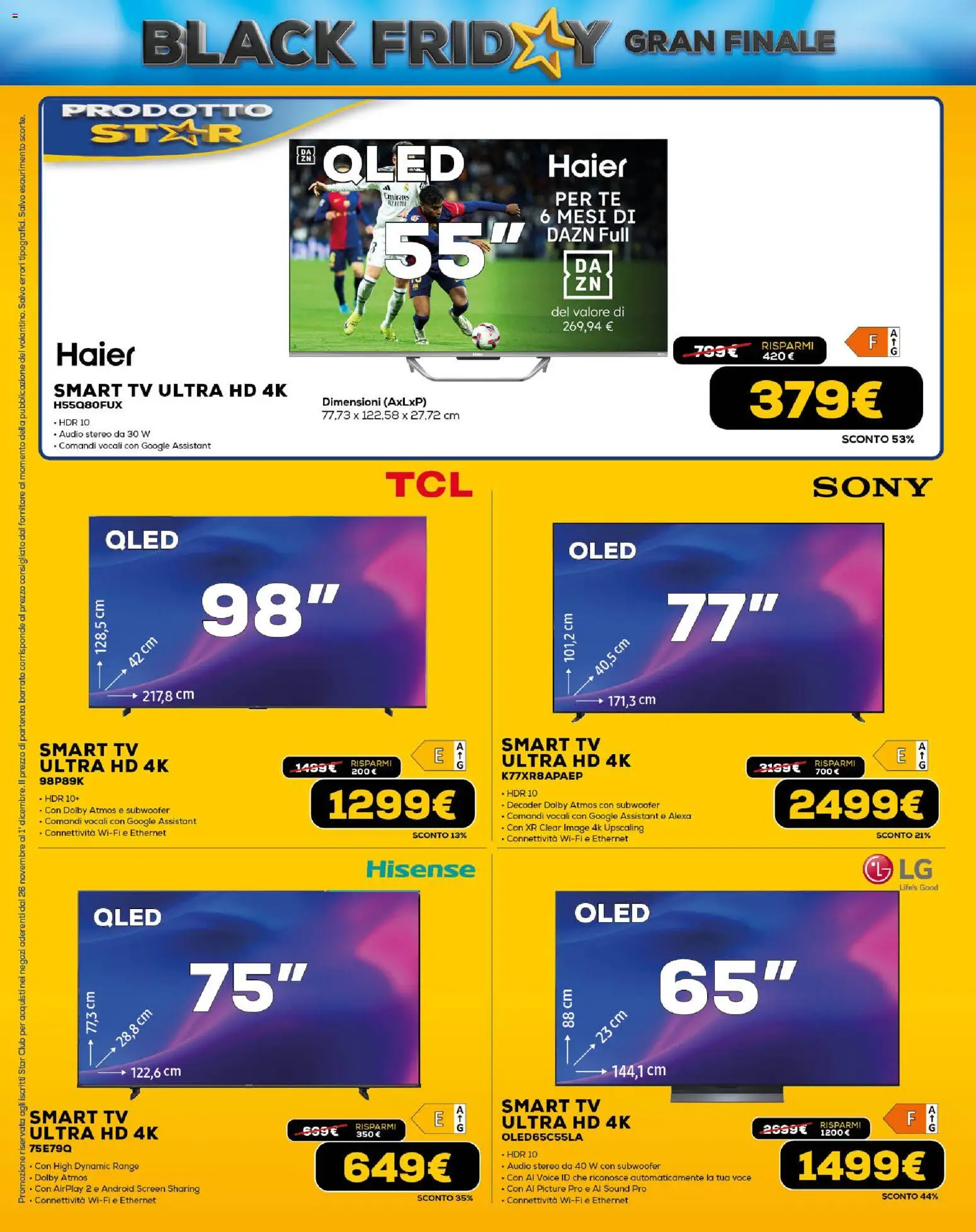 Volantino Euronics del 26.11.2025 | Pagina: 2 | Prodotti: Tè, Decoder, TV, Audio