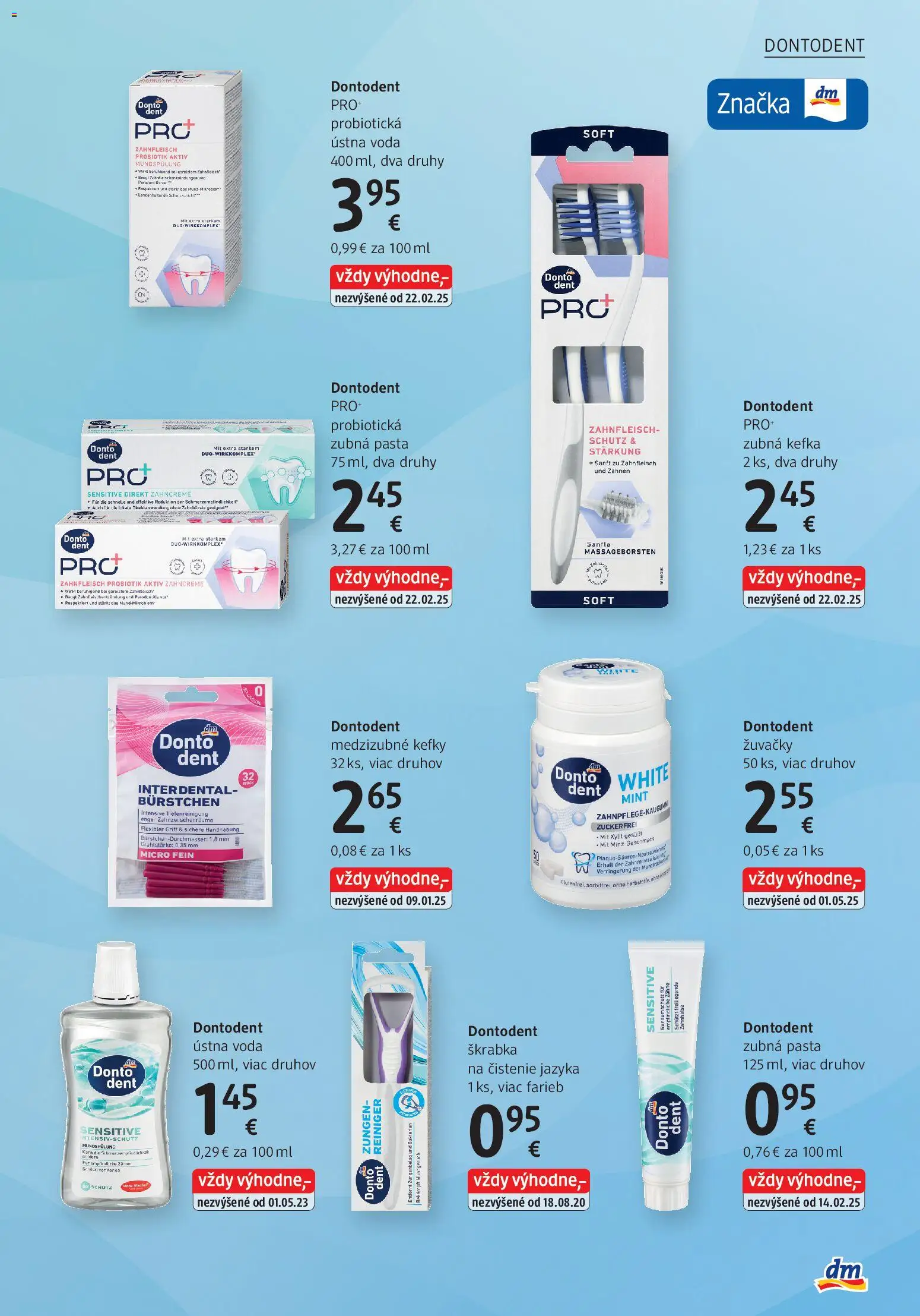 Nové dm drogerie akcie – leták je platný od 01.03.2026 | Strana: 19 | Produkty: Zubná kefka, Zubná pasta, Ústna voda