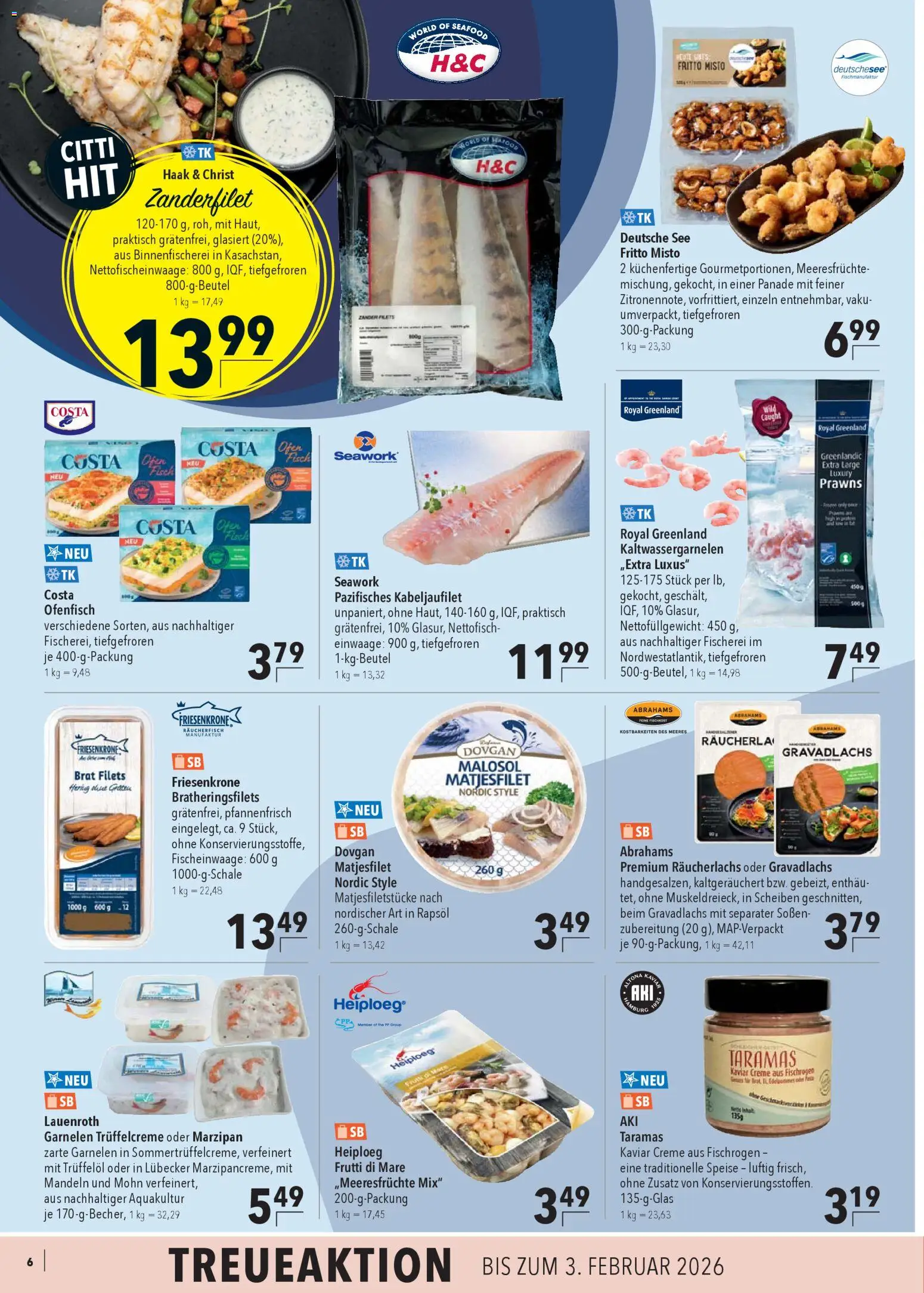 CITTI Markt Prospekt 	 – gültig ab 29.10.2025 | Seite: 6 | Produkte: Garnelen, Mandeln, Creme, Meeresfrüchte