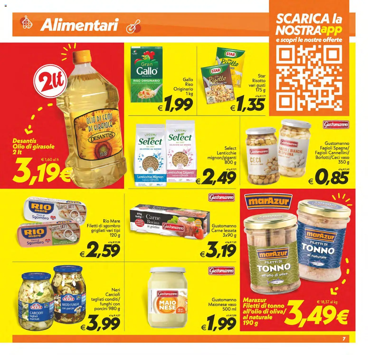 Volantino SuperConveniente del 14.11.2025 | Pagina: 7 | Prodotti: Riso, Fagioli, Carciofi, Sgombro