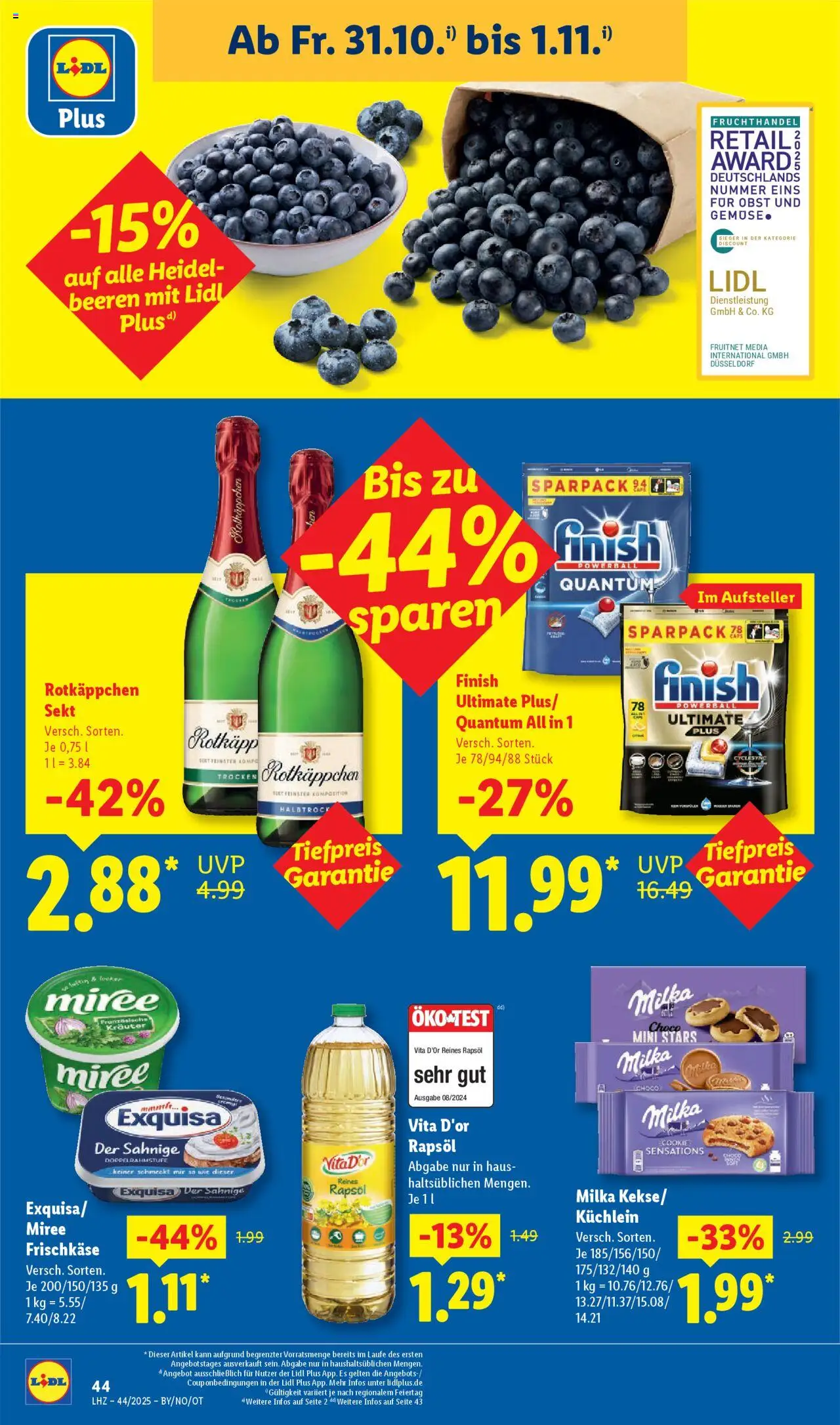Lidl Prospekt Prenzlau – gültig ab 27.10.2025 | Seite: 64 | Produkte: Sekt, Finish, Exquisa, Frischkase