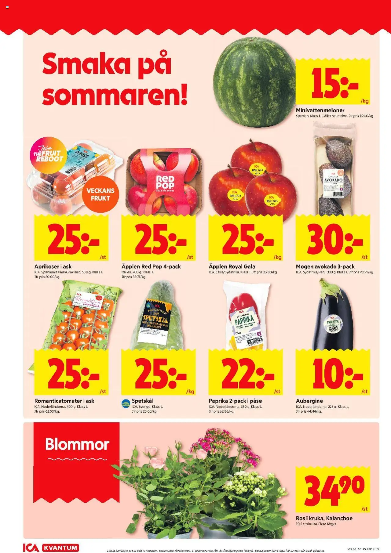 ICA Kvantum reklamblad aktuell från 14.07.2025 | Sida: 2 | Produkter: Galler, Äpplen, Aubergine