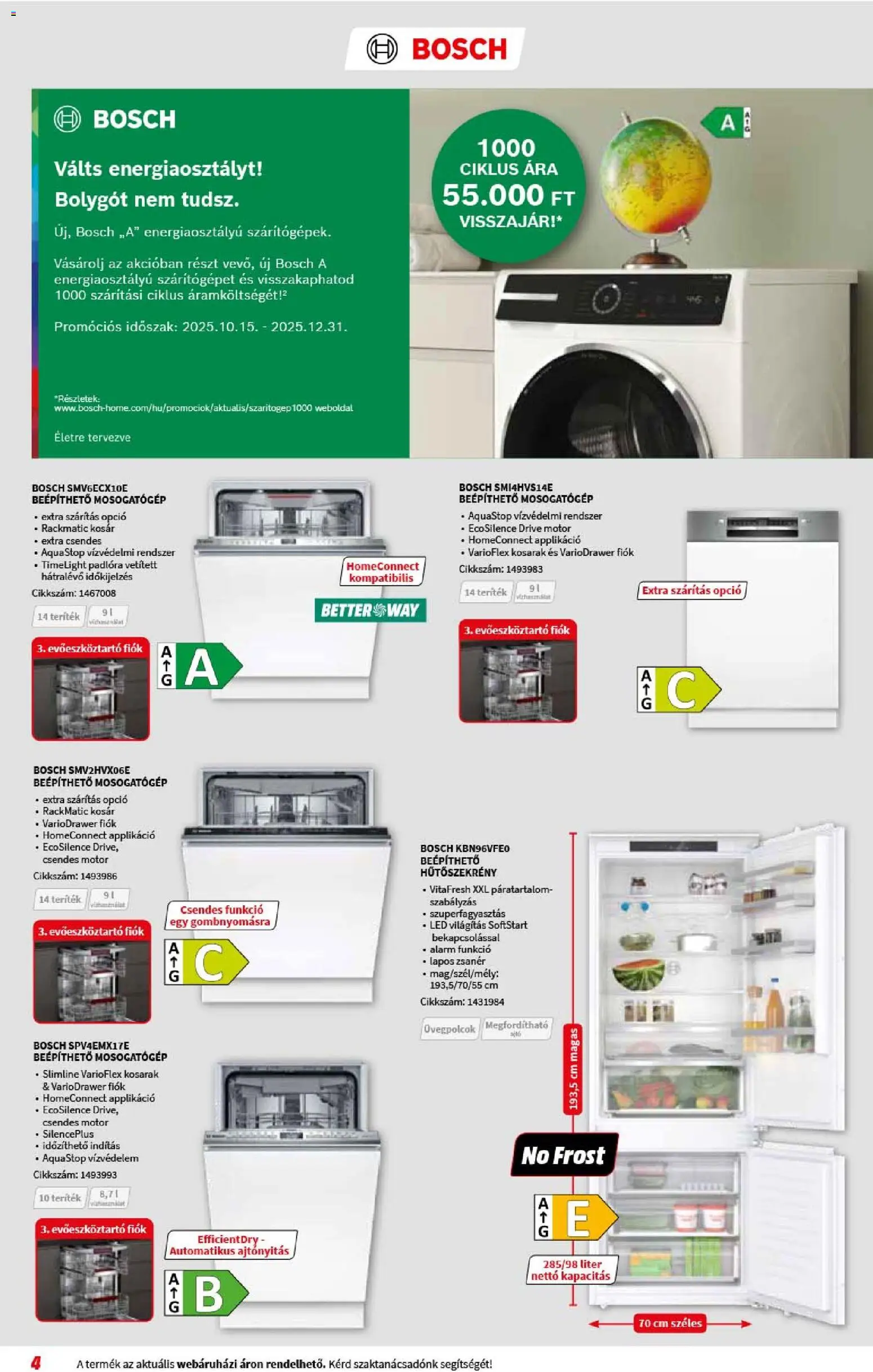 Media Markt akciós ujság - amely érvényes a következő dátumtól: 05.11.2025 | Oldal: 4 | Termékek: Evőeszköztartó, Hűtőszekrény, Mosogatógép, Kosár