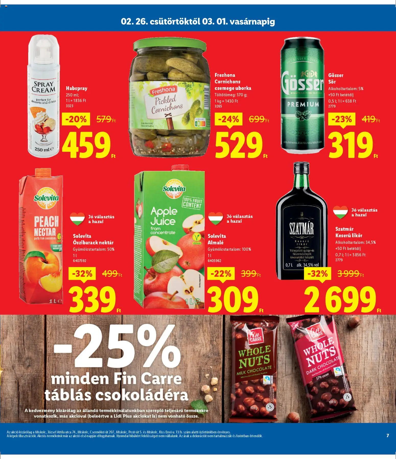 Lidl akciós ujság - amely érvényes a következő dátumtól: 26.02.2026 | Oldal: 7 | Termékek: Vegán, Likőr, Uborka, Almalé