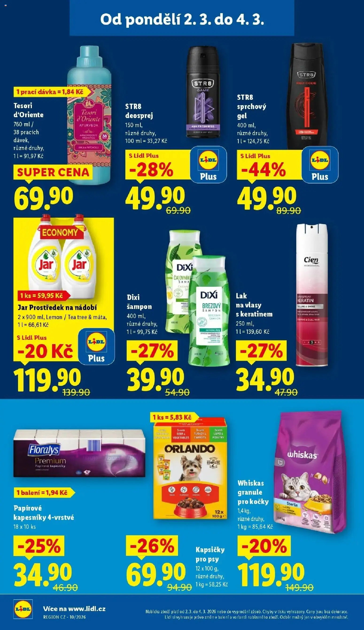 Lidl aktuální leták od 02.03.2026 | Strana: 30 | Produkty: Sprchový gel, Deodorant, Whiskas, Papírové kapesníky