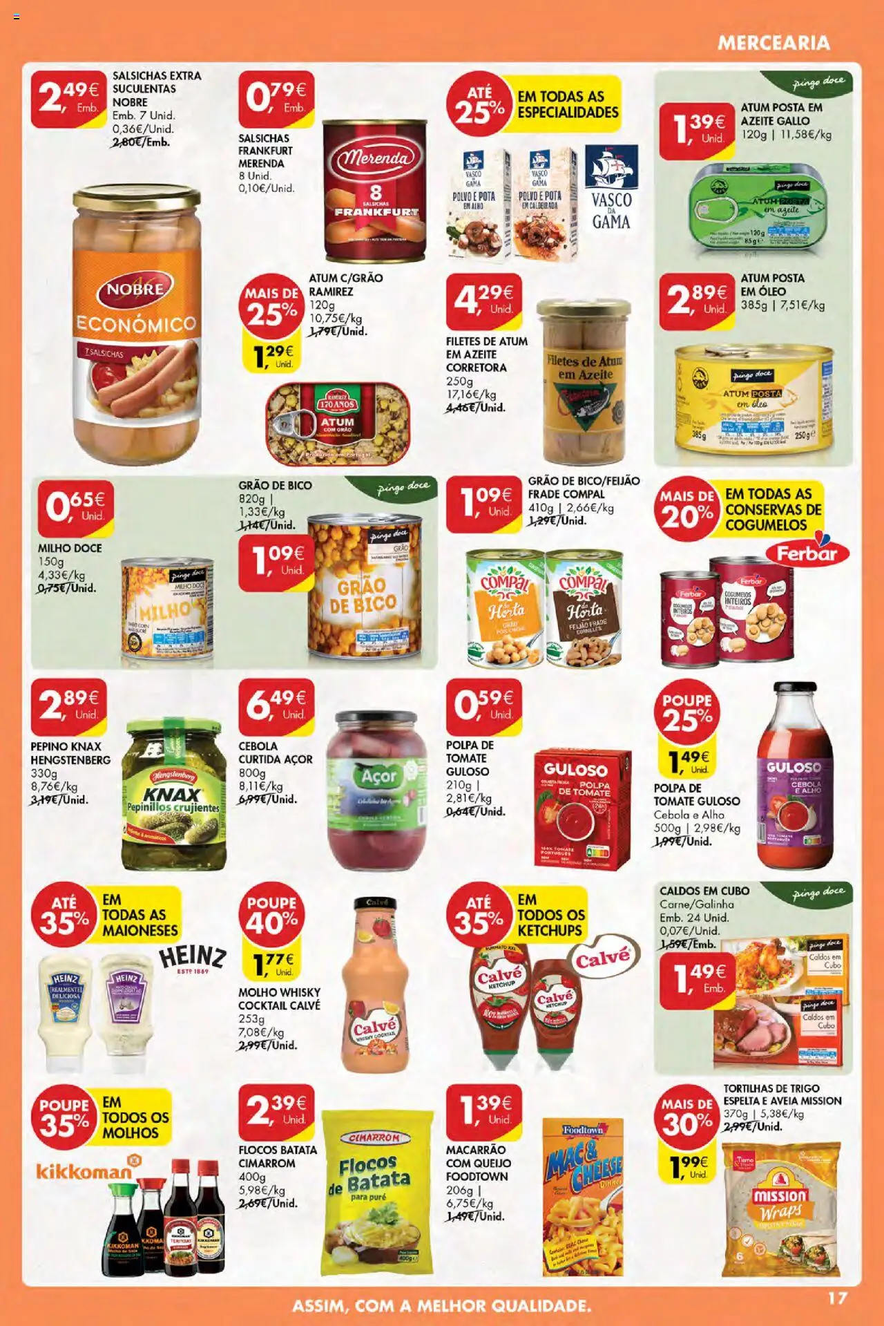 Pingo Doce Poupe Esta Semana Açores │ válido de 24.07.2025 | Página: 17 | Produtos: Cebola, Ketchup, Cogumelos, Flocos