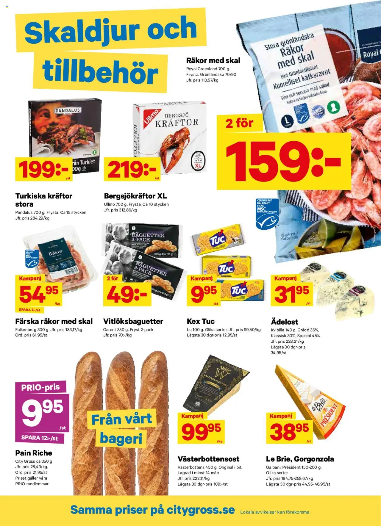 City Gross reklamblad aktuell från 28.07.2025 | Sida: 10 | Produkter: Bageri, Kräftor, Räkor, Sallad
