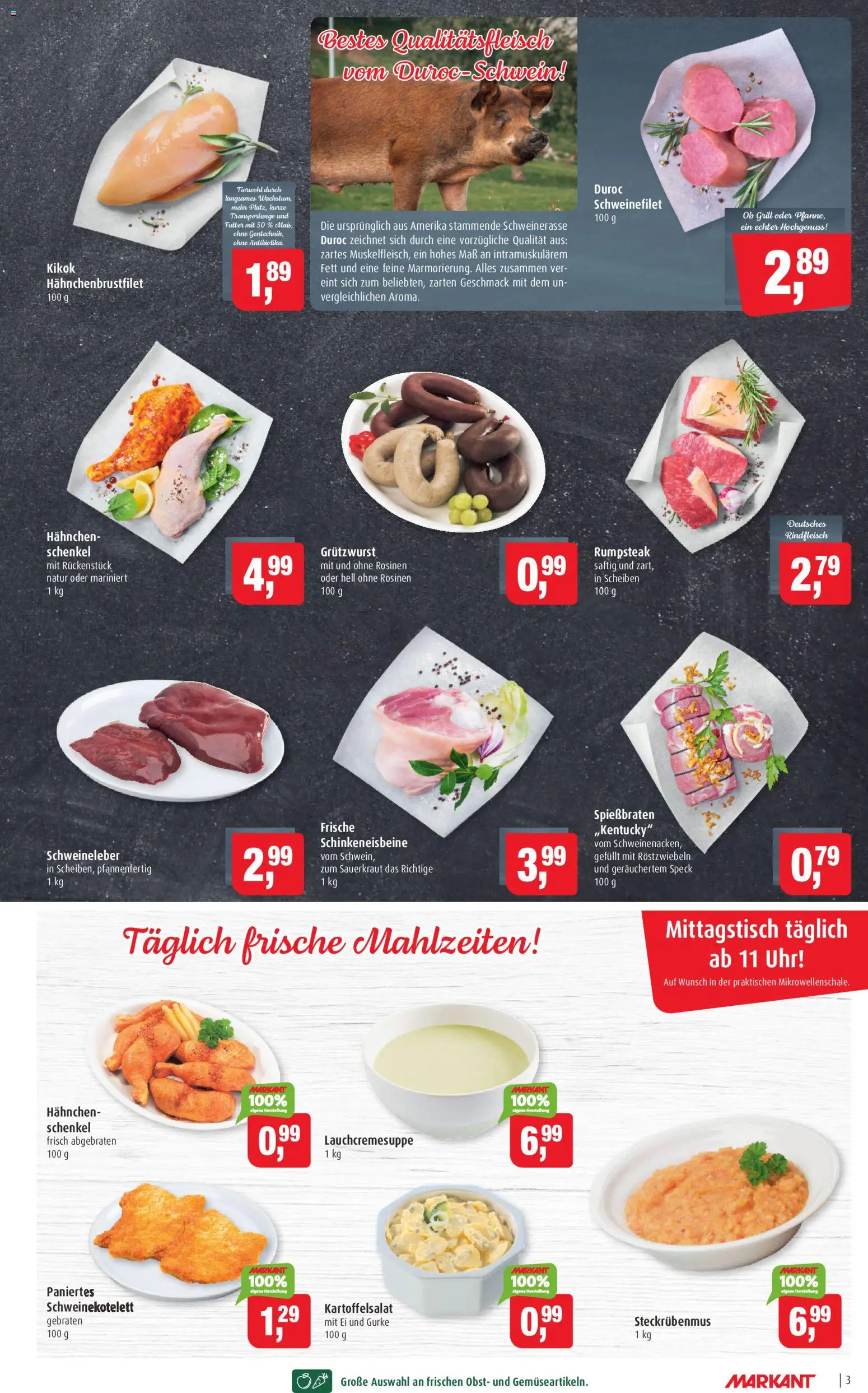 Markant Prospekt 	 – gültig ab 17.11.2025 | Seite: 3 | Produkte: Schweinefilet, Rosinen, Obst, Uhr