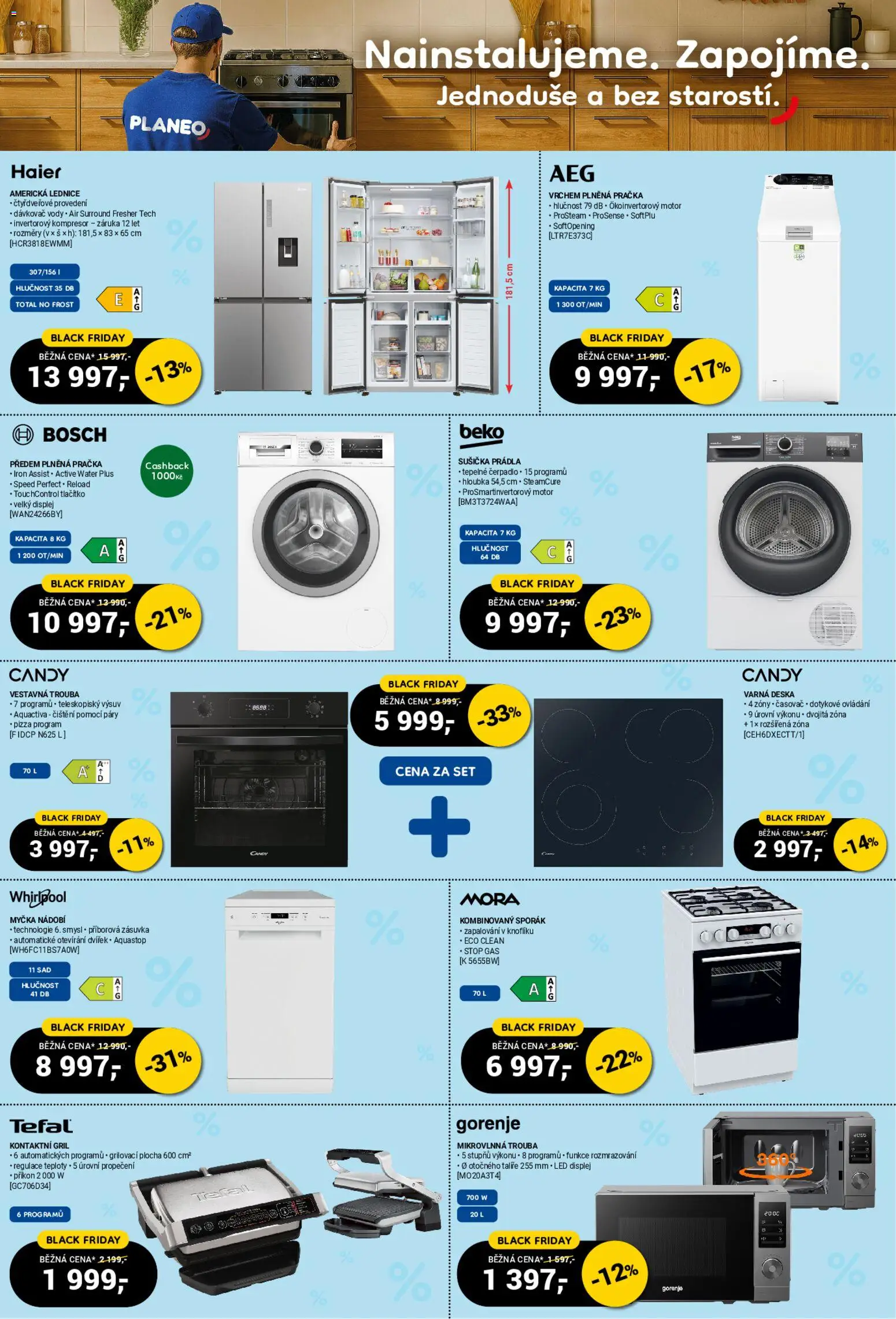 Planeo Elektro Black Friday od 24.11.2025 | Strana: 3 | Produkty: Pizza, Pračka, Myčka nádobí, Sporák