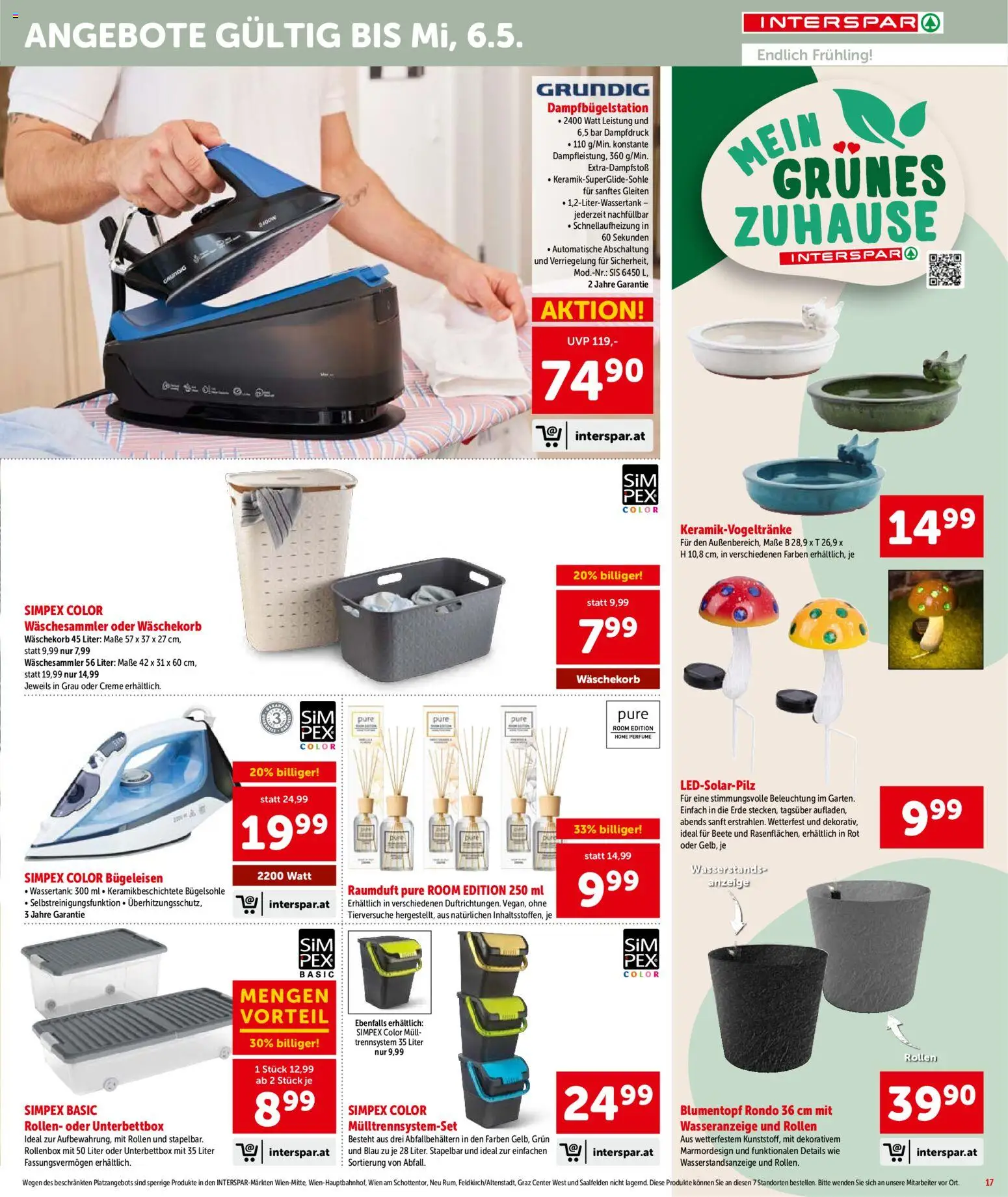 Interspar Flugblatt - Steiermark gültig ab 16.04.2026 | Seite: 18 | Produkte: Bügeleisen, Blumentopf, Creme