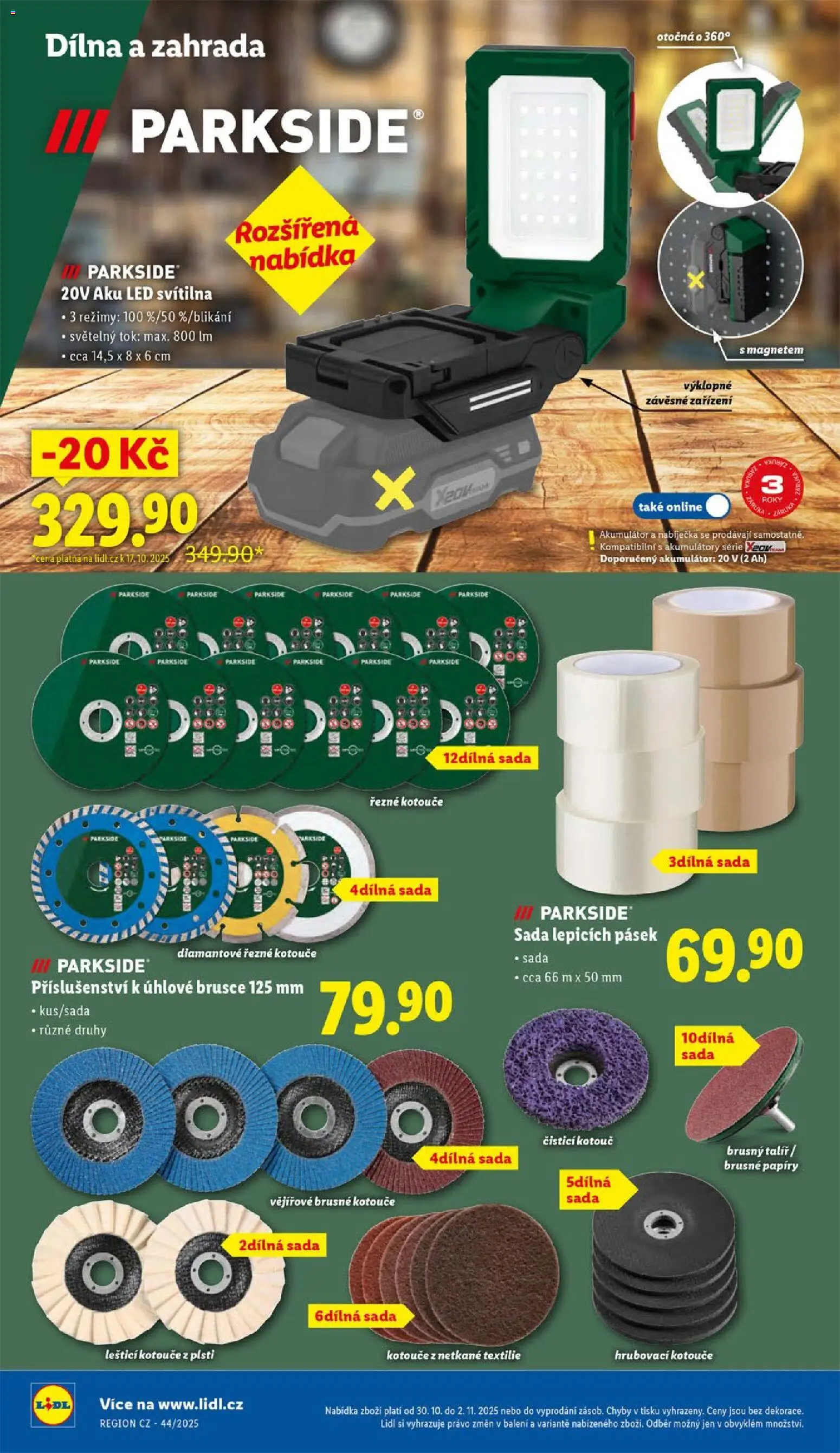Lidl leták od 30.10.2025 | Strana: 34 | Produkty: Parkside, Talíř, LED, Svítilna