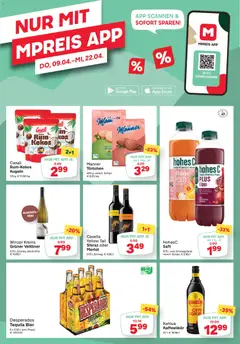 MPREIS Flugblatt ab 16.04.2026 gültig | Seite: 14 | Produkte: Himbeere, Saft, Bier, Äpfel