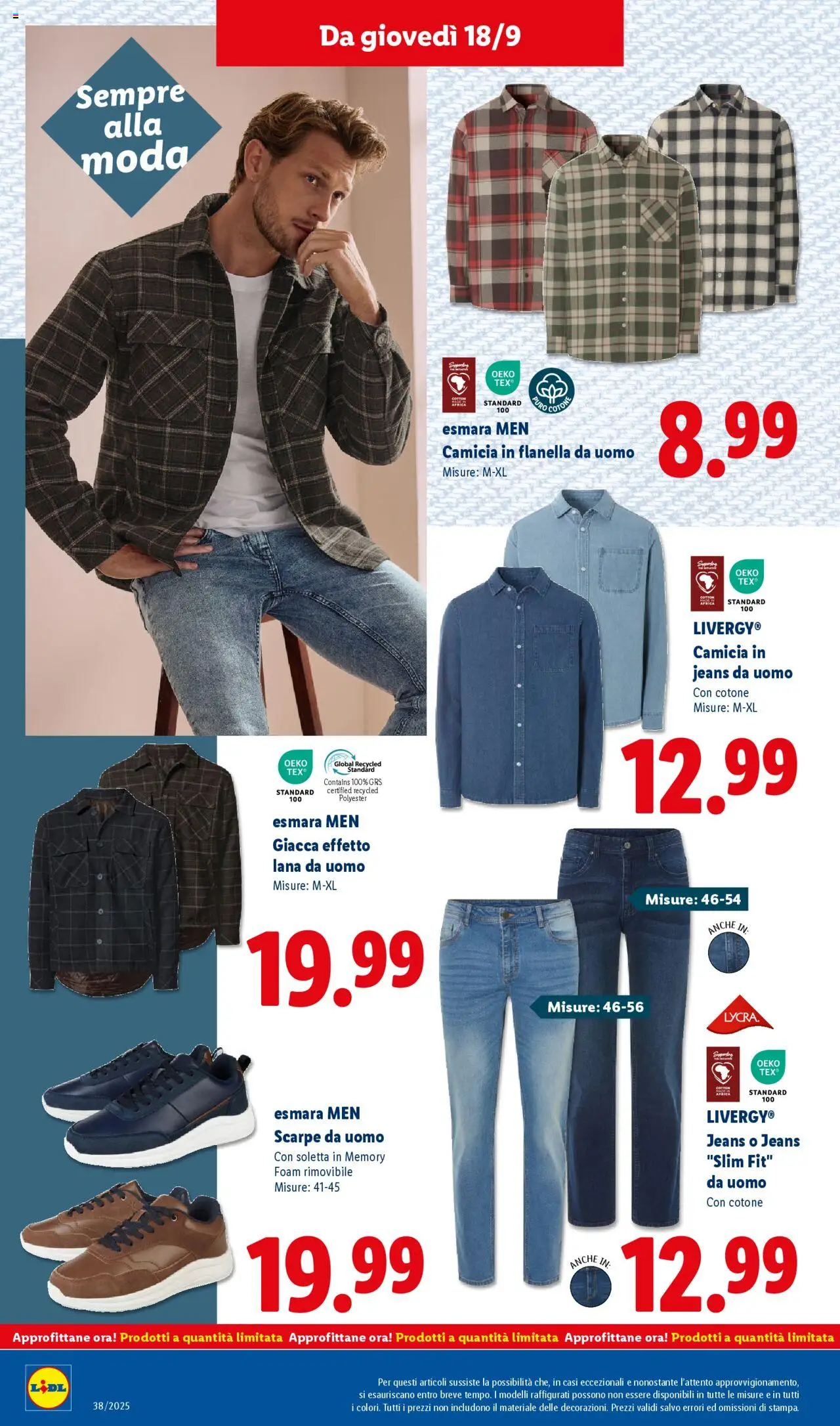 Volantino Lidl del 15.09.2025 | Pagina: 52 | Prodotti: Camicia, Giacca, Scarpe, Jeans