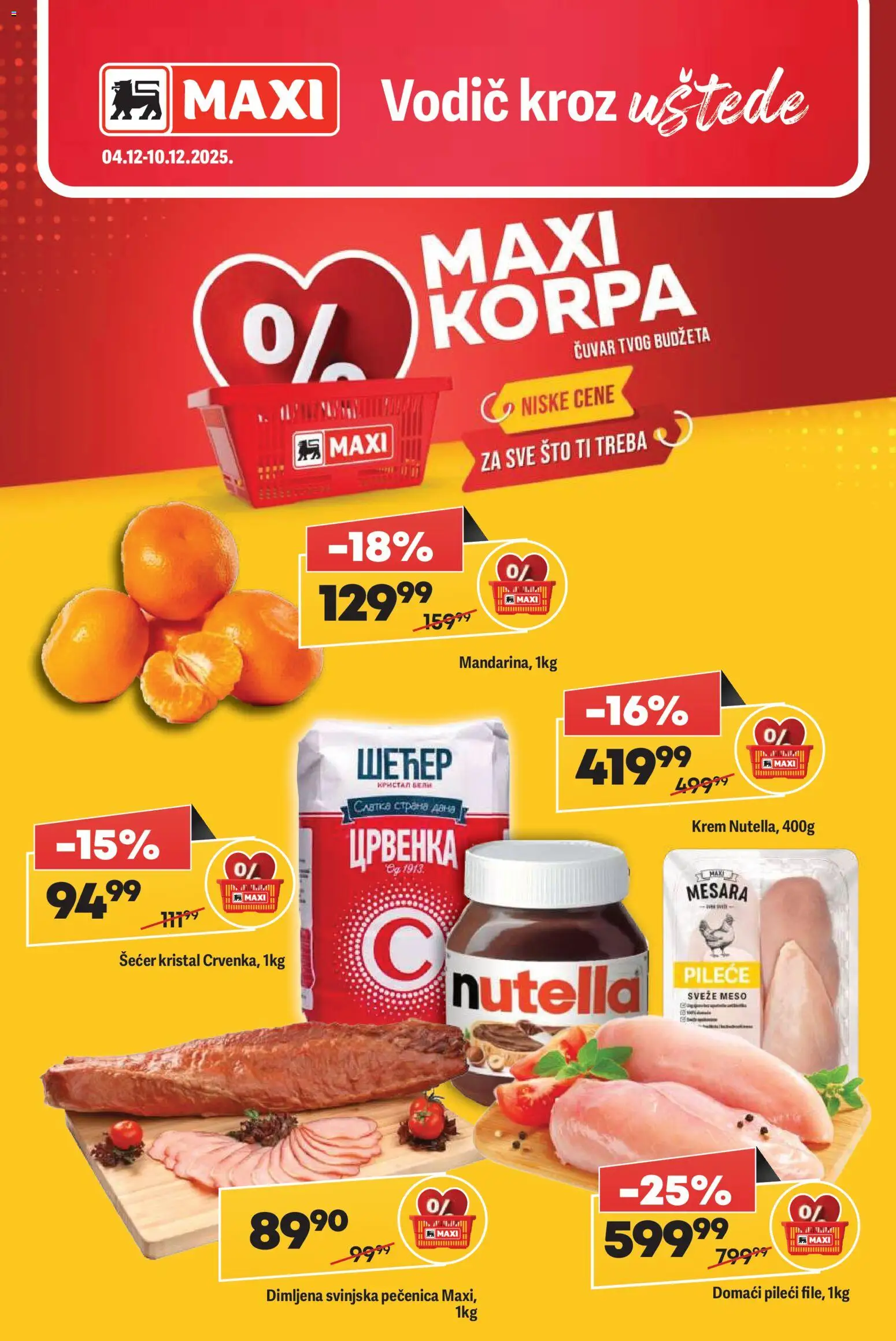 Maxi katalog - važi od 04.12.2025 | Strana: 1 | Proizvode: Šećer kristal, Sto, Šećer, Korpa