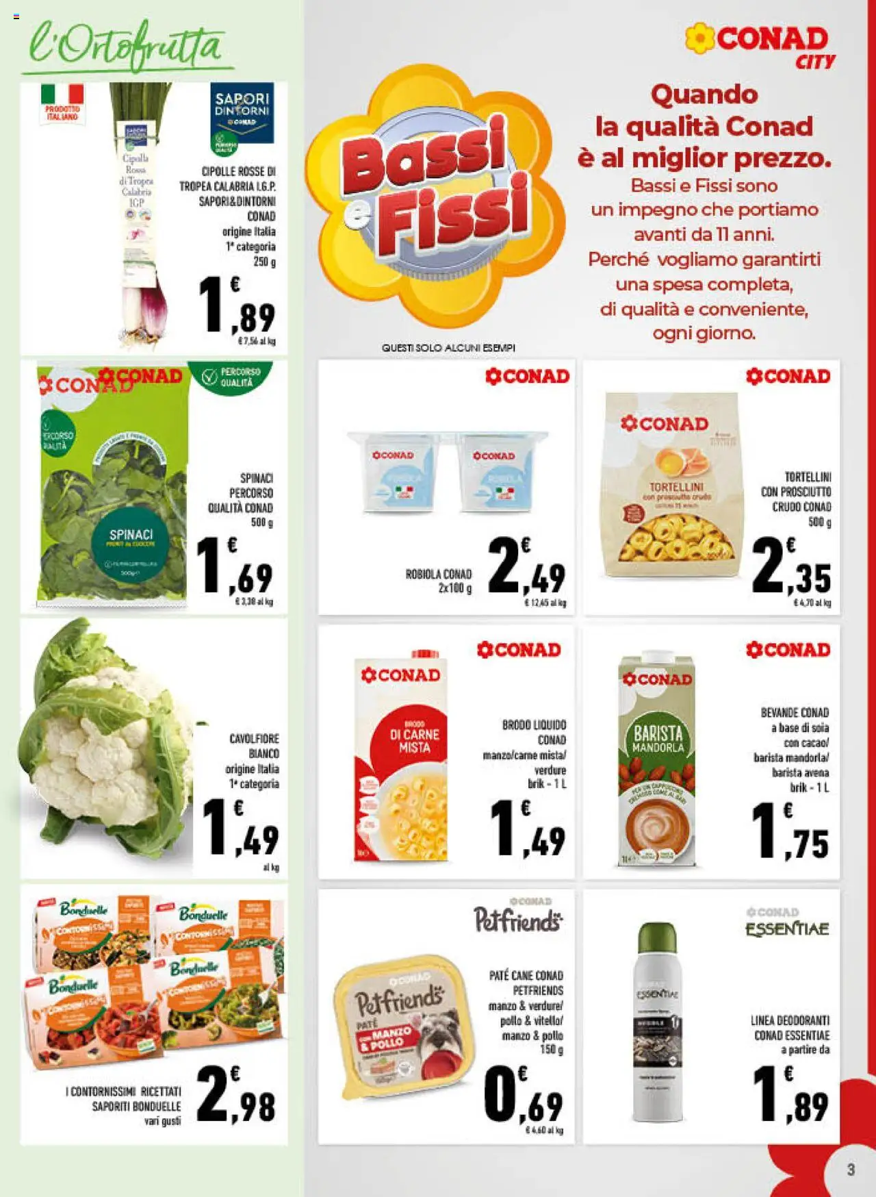 Volantino Conad del 22.10.2025 | Pagina: 3 | Prodotti: Manzo, Cipolle, Prosciutto, Spinaci