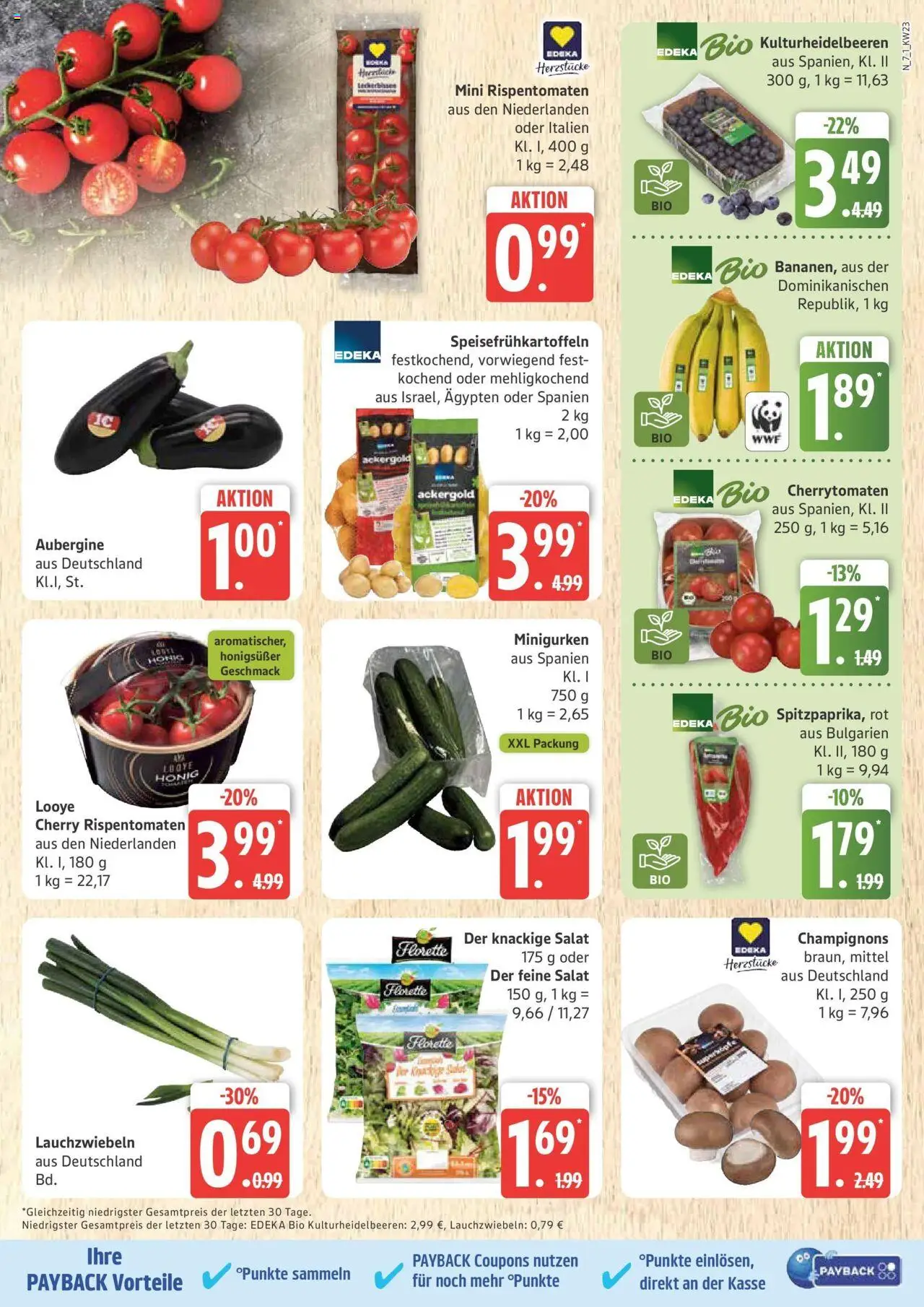 Marktkauf - Marktkauf: Wochenangebote - gültig ab dem 01.06.2025 | Seite: 7 | Produkte: Bananen, Champignons, Aubergine, Salat