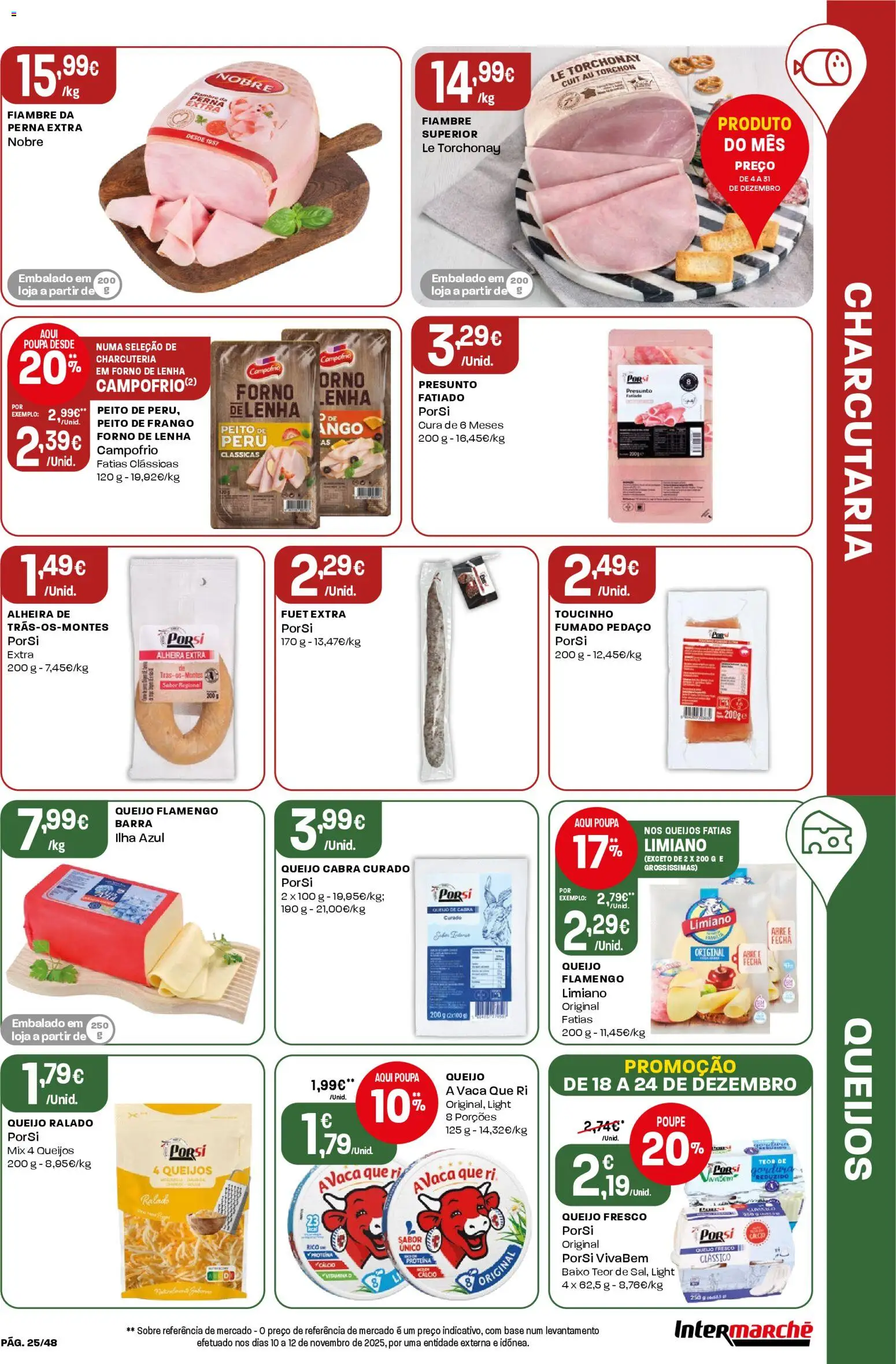 Intermarché folheto │ válido de 18.12.2025 | Página: 25 | Produtos: Base, Queijo, Vitamina d, Alheira