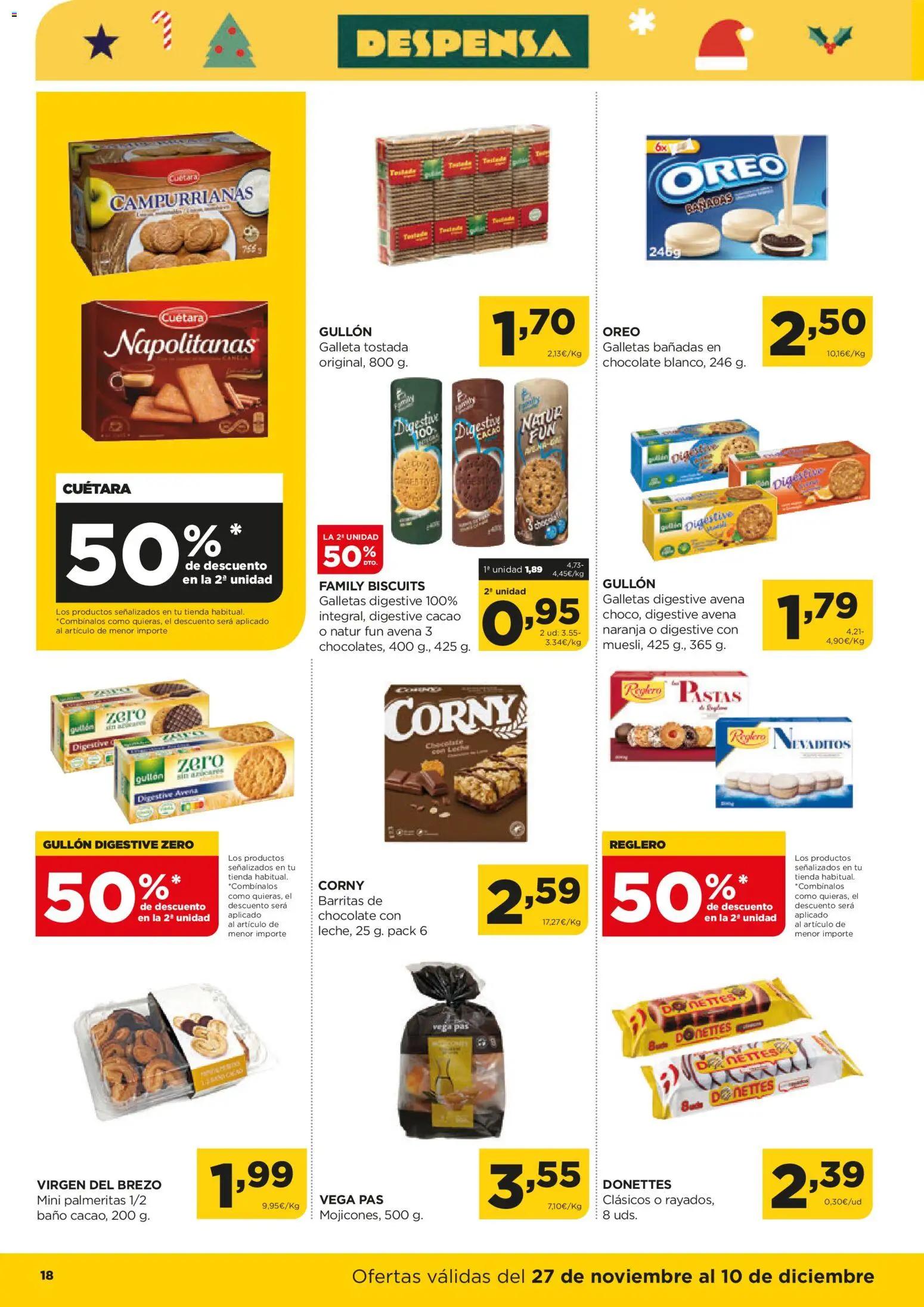 Alimerka folleto Castilla y León │ válido desde el 27.11.2025 | Página: 18 | Productos: Leche, Chocolate, Galletas, Baño