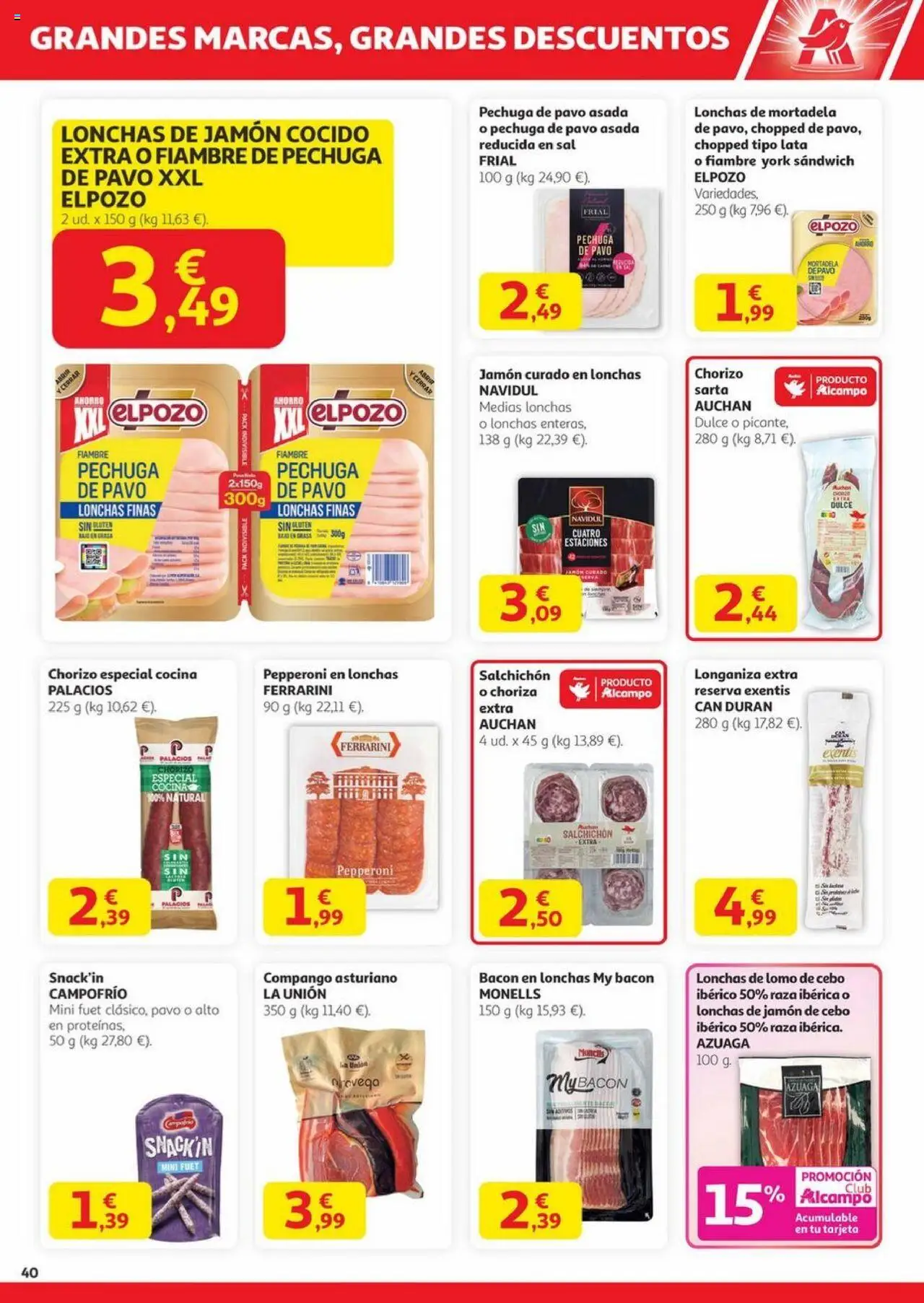 Alcampo - Canarias │ válido desde el 23.10.2025 | Página: 40 | Productos: Medias, Jamón cocido, Longaniza, Cocina