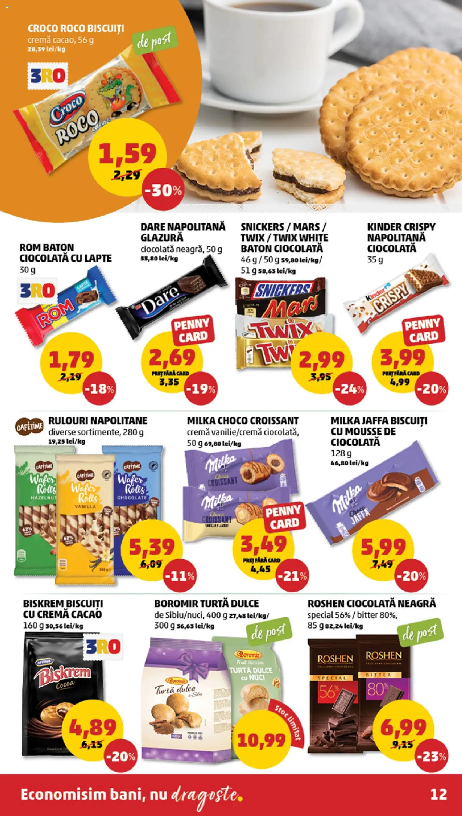 Noul catalog PENNY – valabil de la 11.03.2026 | Pagină: 12 | Produse: Napolitane, Lapte, Rom, Biscuiți
