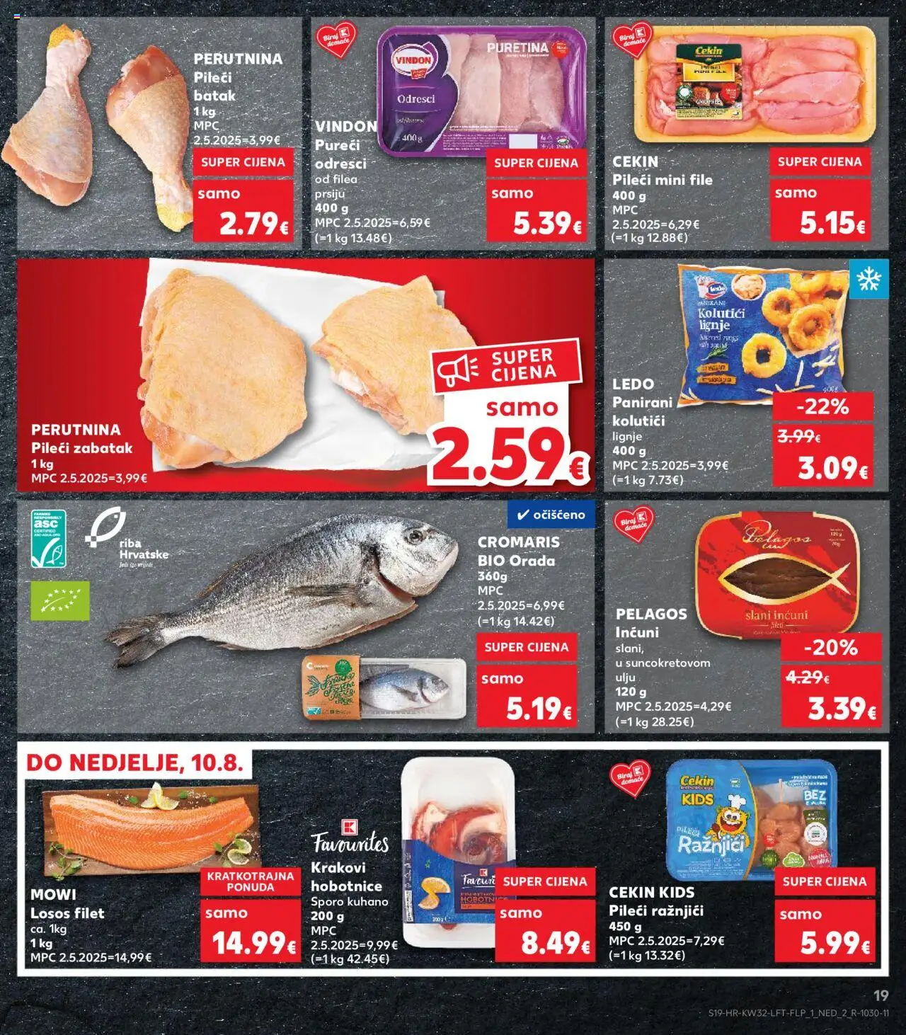 Kaufland katalog | vrijedi od 06.08.2025 | Stranica: 19 | Proizvodi: Puretina, Riba, Ledo, Losos