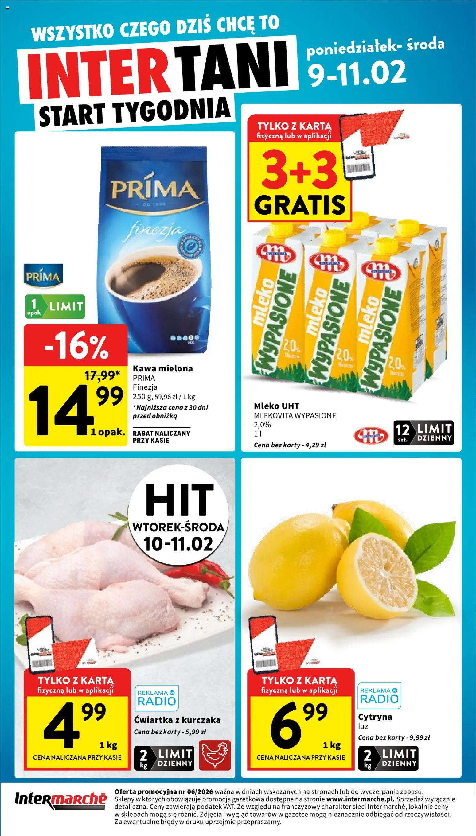 Intermarche Gazetka od 05.02.2026 | Strona: 44 | Produkty: Cytryna, Karta, Mleko, Ćwiartka z kurczaka