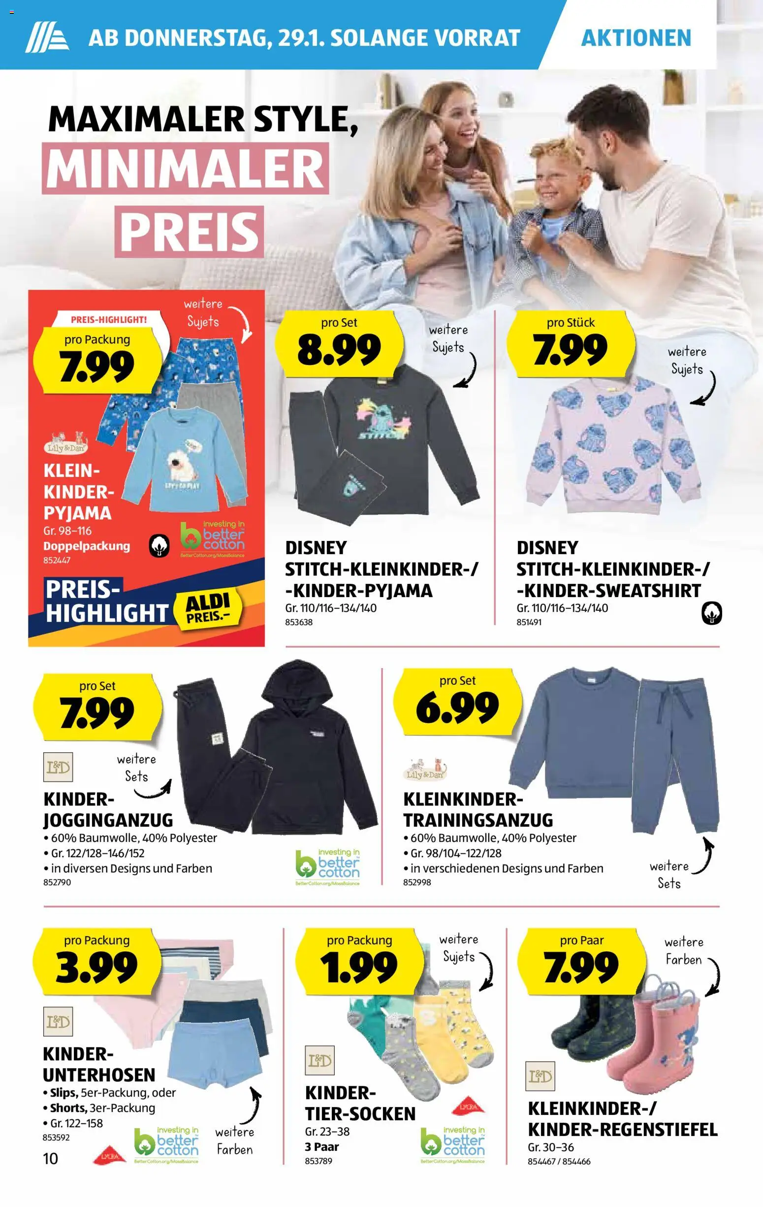 Aldi Aktionen – gültig ab 29.01.2026 | Seite: 11 | Produkte: Unterhosen, Pyjama