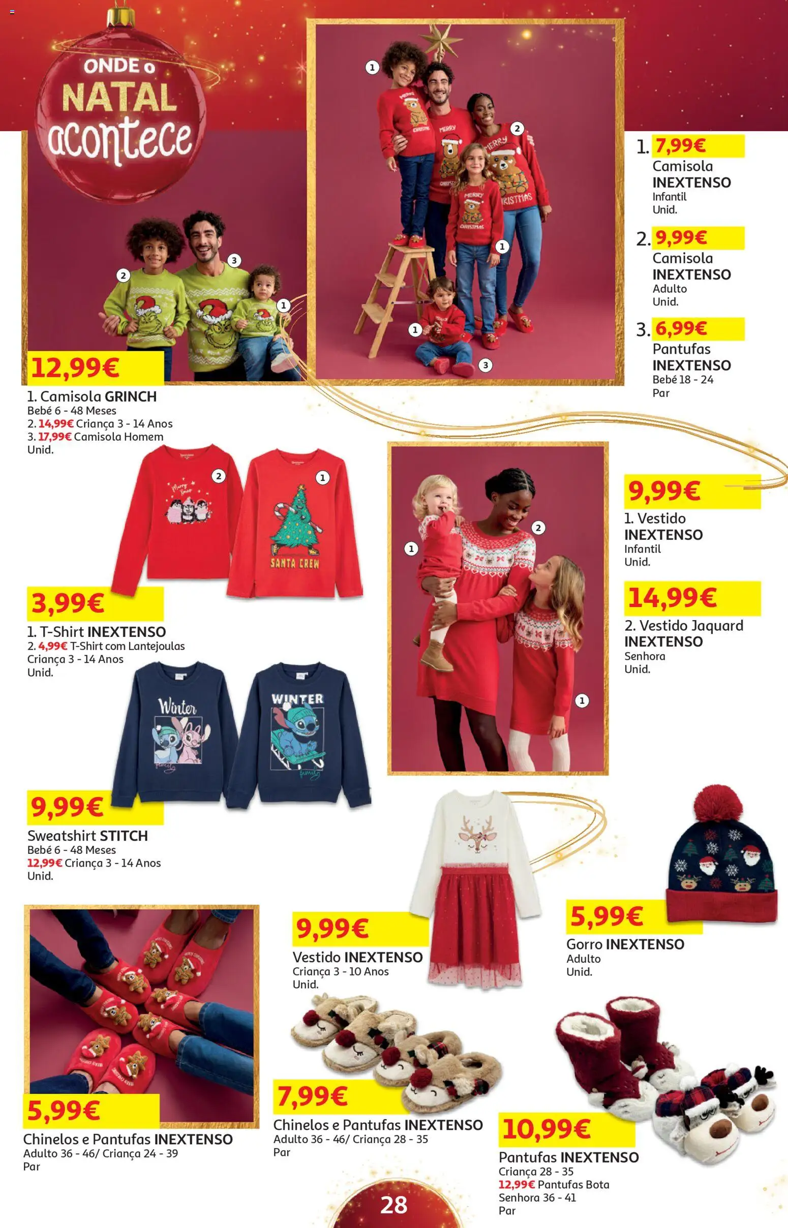 Auchan - Presentes │ válido de 01.11.2025 | Página: 28 | Produtos: Chinelos, Sweatshirt, Camisola, Gorro