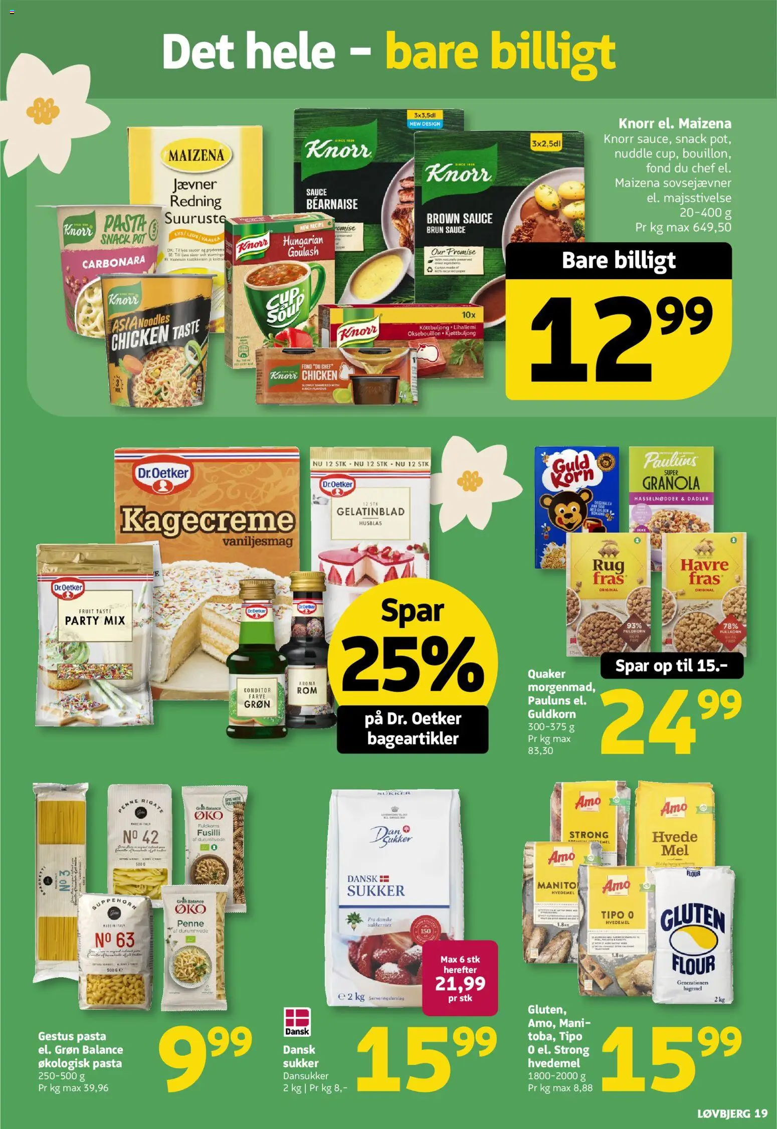 Løvbjerg tilbudsavis – gyldig fra 13.03.2026 | Side: 19 | Produkter: Pasta, Hvedemel, Hasselnødder, Kagecreme