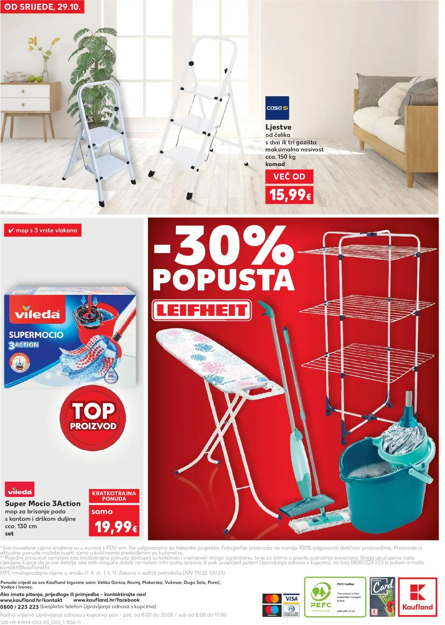 Kaufland katalog | vrijedi od 29.10.2025 | Stranica: 28 | Proizvodi: Mop, Ljestve, Telefon, Vileda