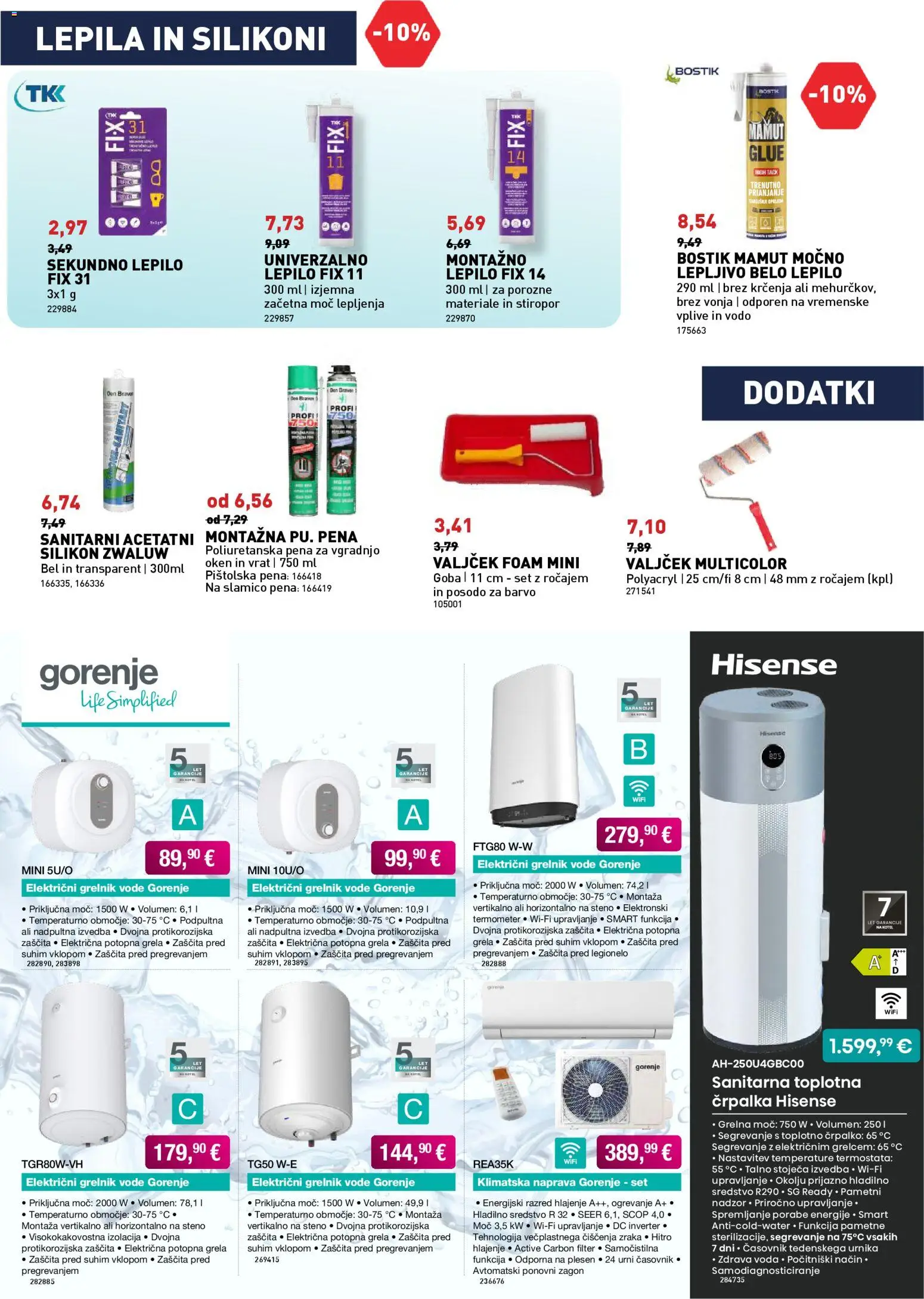 Novi Inpos katalog ponudbe – veljaven od 02.03.2026 | Stran: 15 | Izdelki: Grelnik vode, Goba, Lepilo, Voda