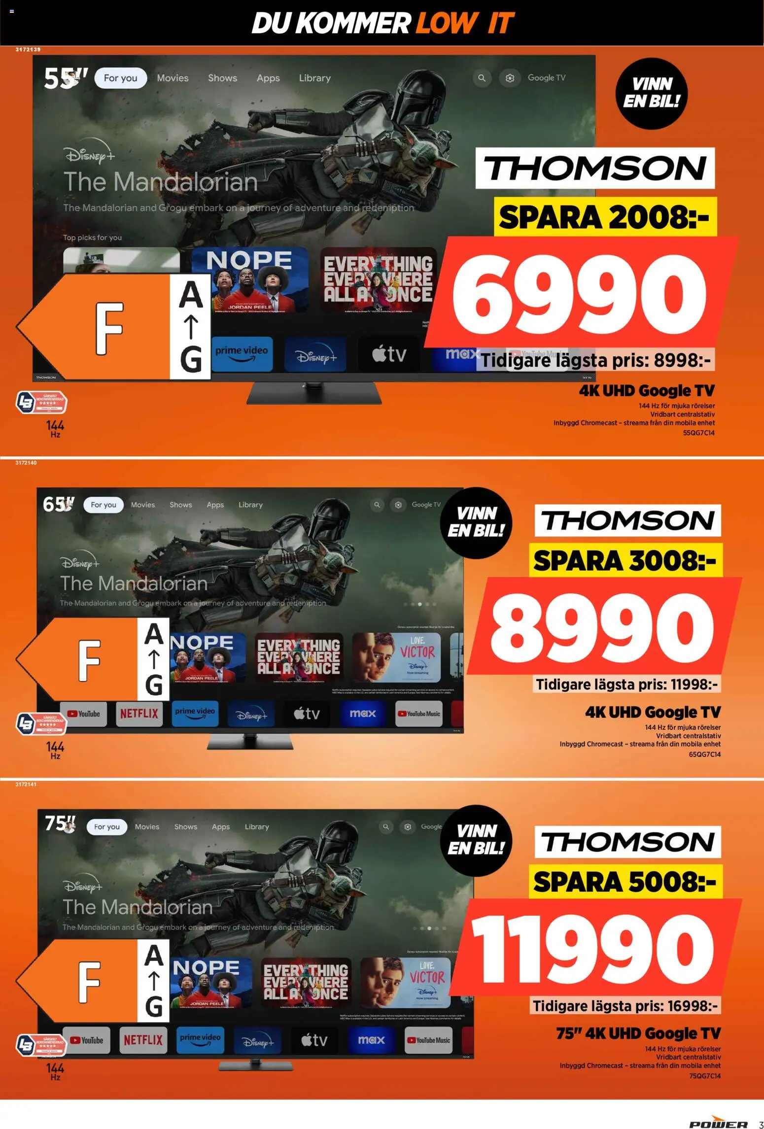 Power reklamblad aktuell från 27.10.2025 | Sida: 3 | Produkter: Tv