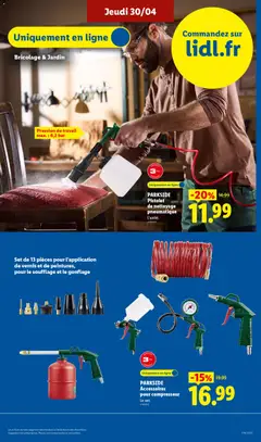 LIDL - Prévisualisation de PARKSIDE Pistolet de nettoyage pneumatique, Pistolet de nettoyage pneumatique, l'unité. valide à partir de 30.04.2026 | Page: 34 | Produits: Compresseur
